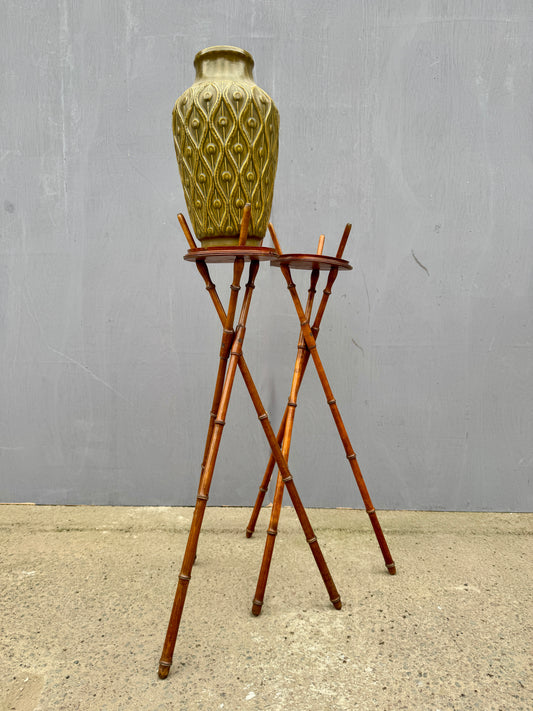 Rare Early Pair Of 1800s Campaign Washbowl Stands