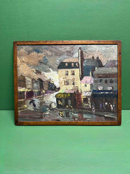 Oil Painting On Board Titled ‘ Stormy Night ‘