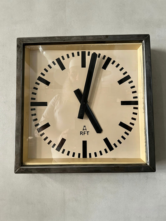 1950s Art Deco Style East German Clock Factory Clock By RFT