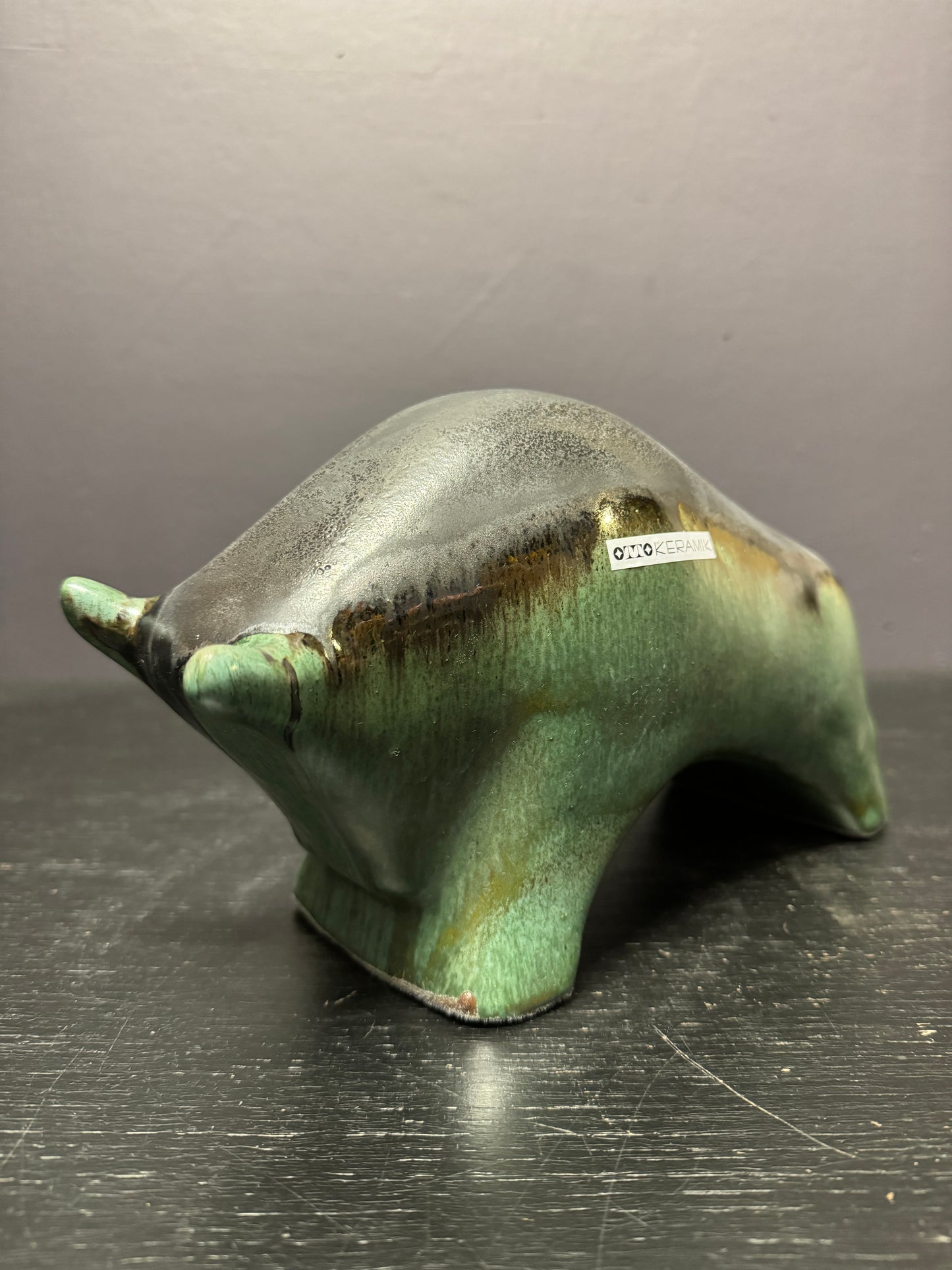 Otto Keramik Ceramic Bull West German Pottery Fat Lava