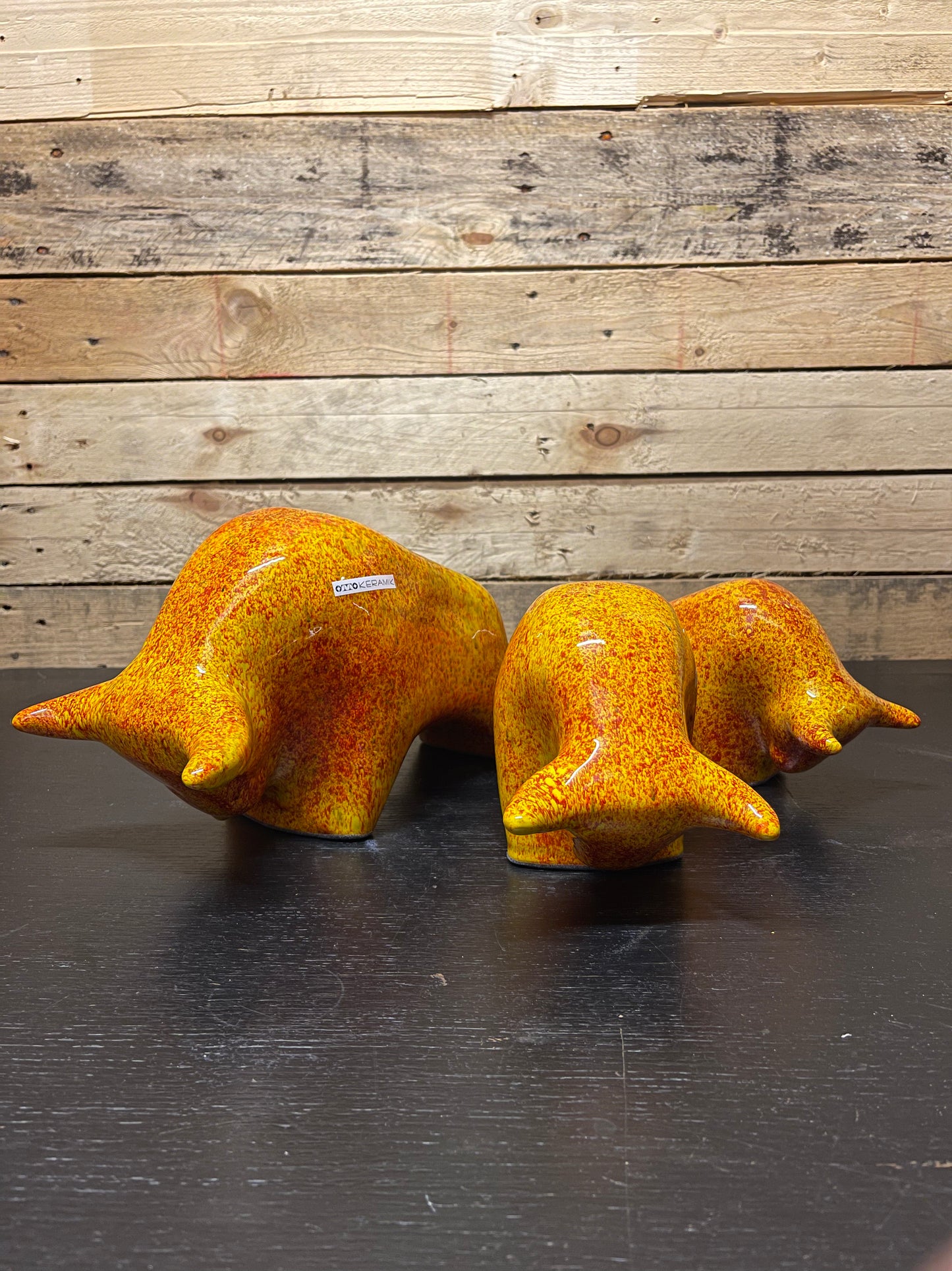 Otto Keramik Large Ceramic Bull West German Pottery Fat Lava