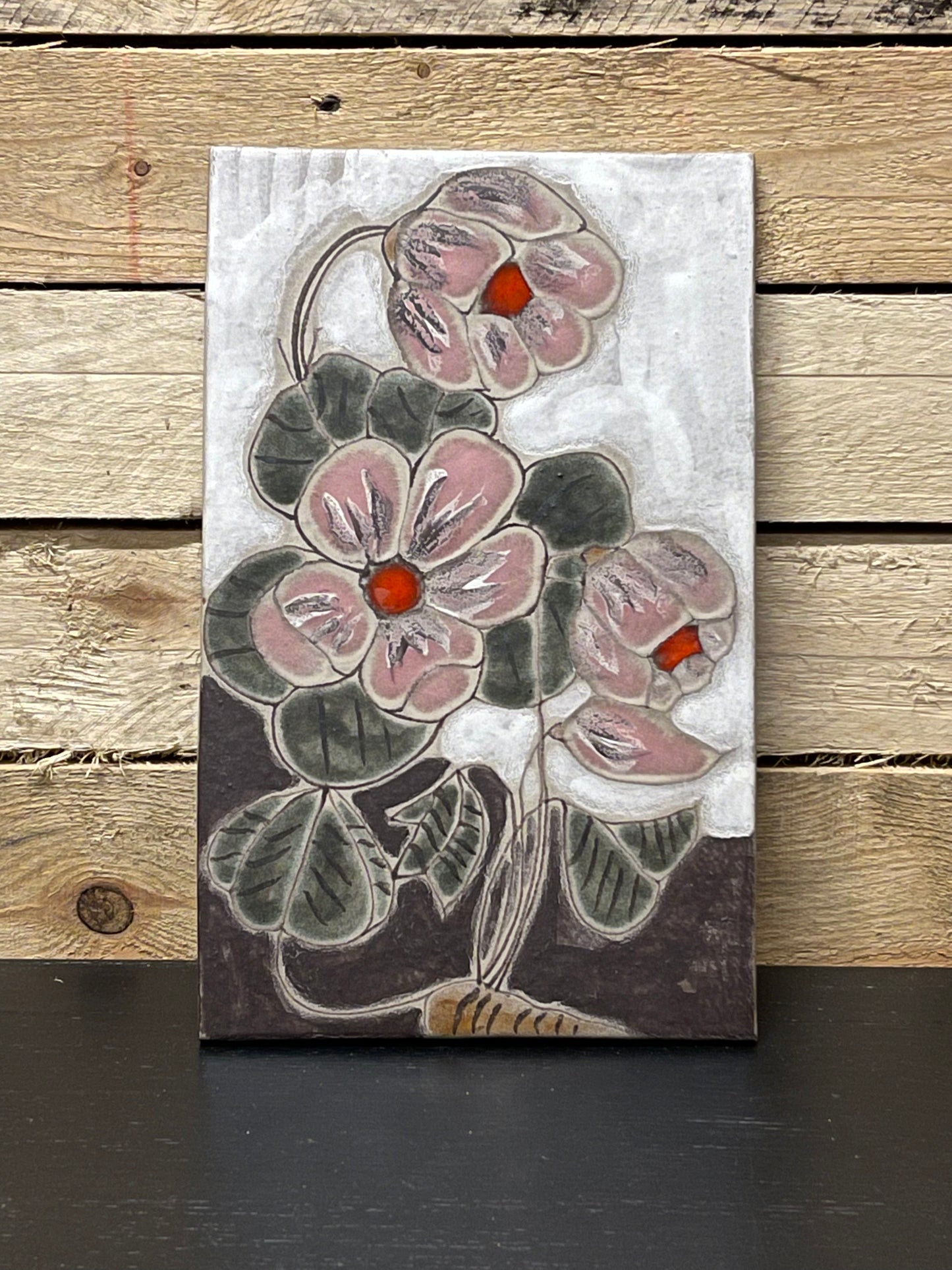 1970s West German Pottery Fat Lava Wall Tile By Ruscha Art