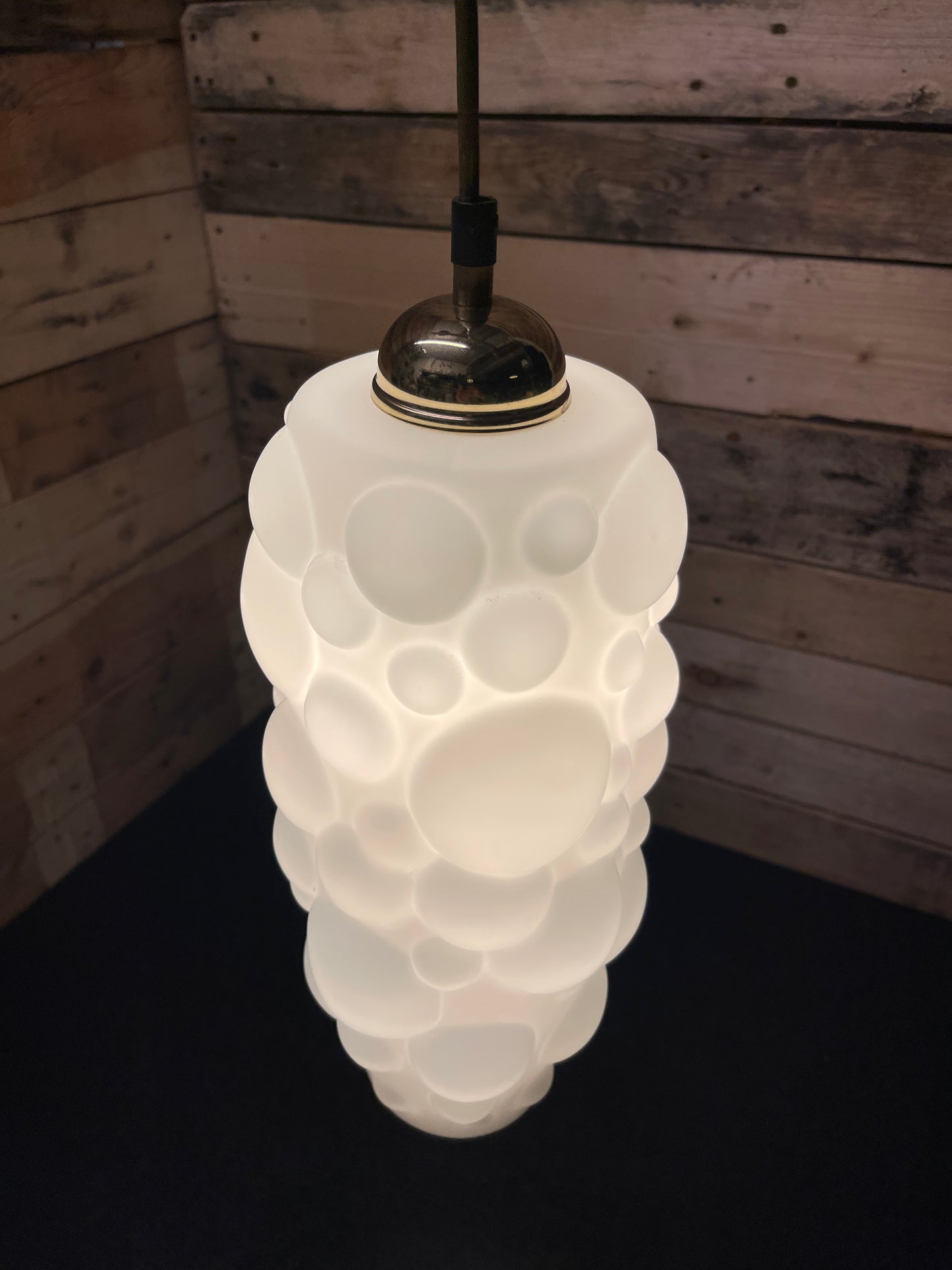 1960s Czech Bubble Opaline Pendant Light