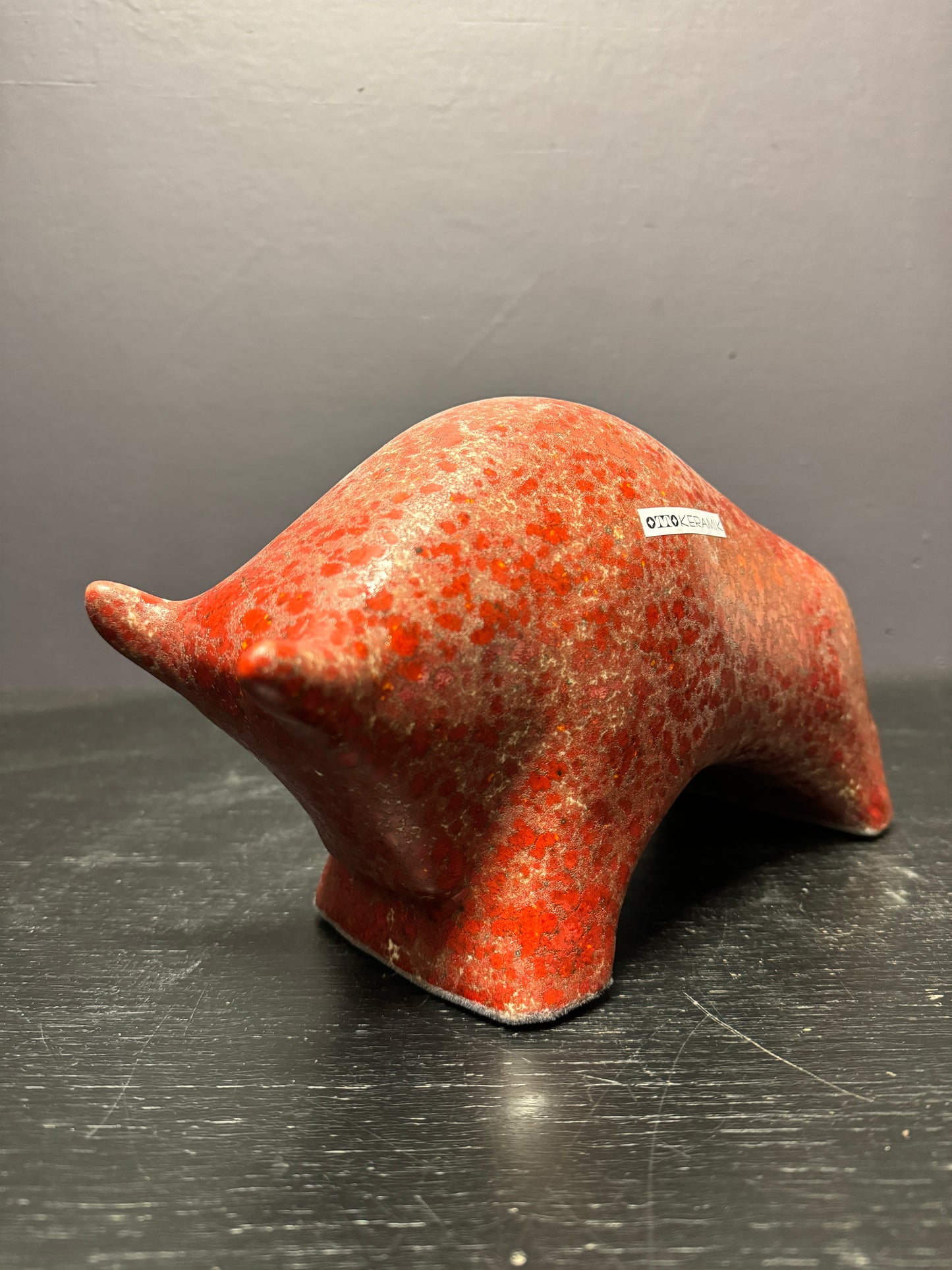 Otto Keramik Ceramic Bull West German Pottery Fat Lava