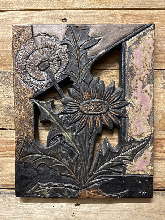 1960s West German Pottery Fat Lava Wall Tile By Ruscha Art