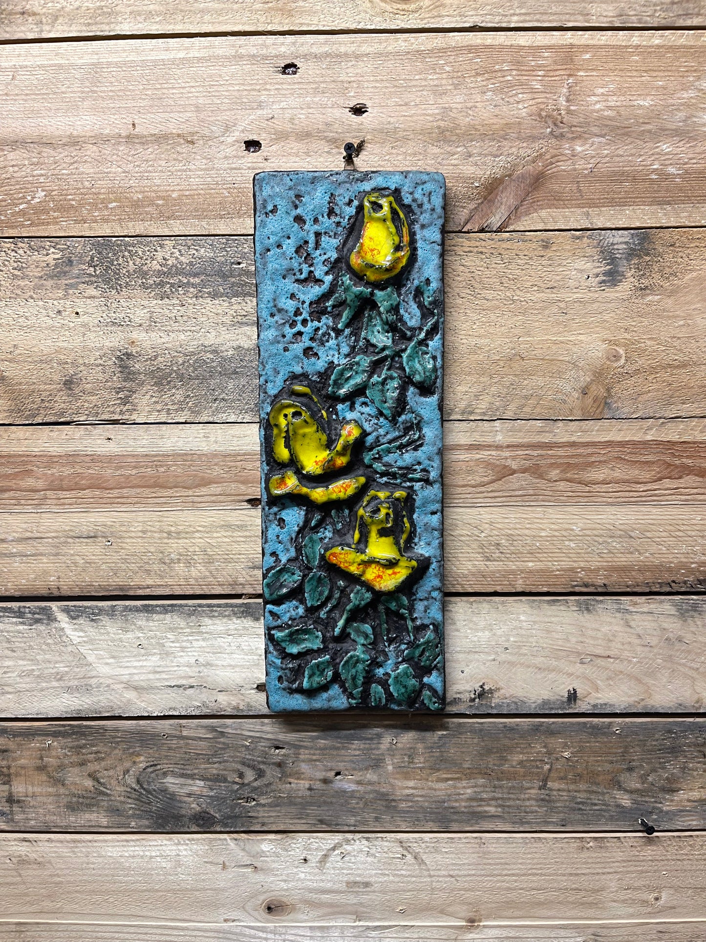 1960s West German Pottery Fat Lava Wall Tile By Ruscha Art