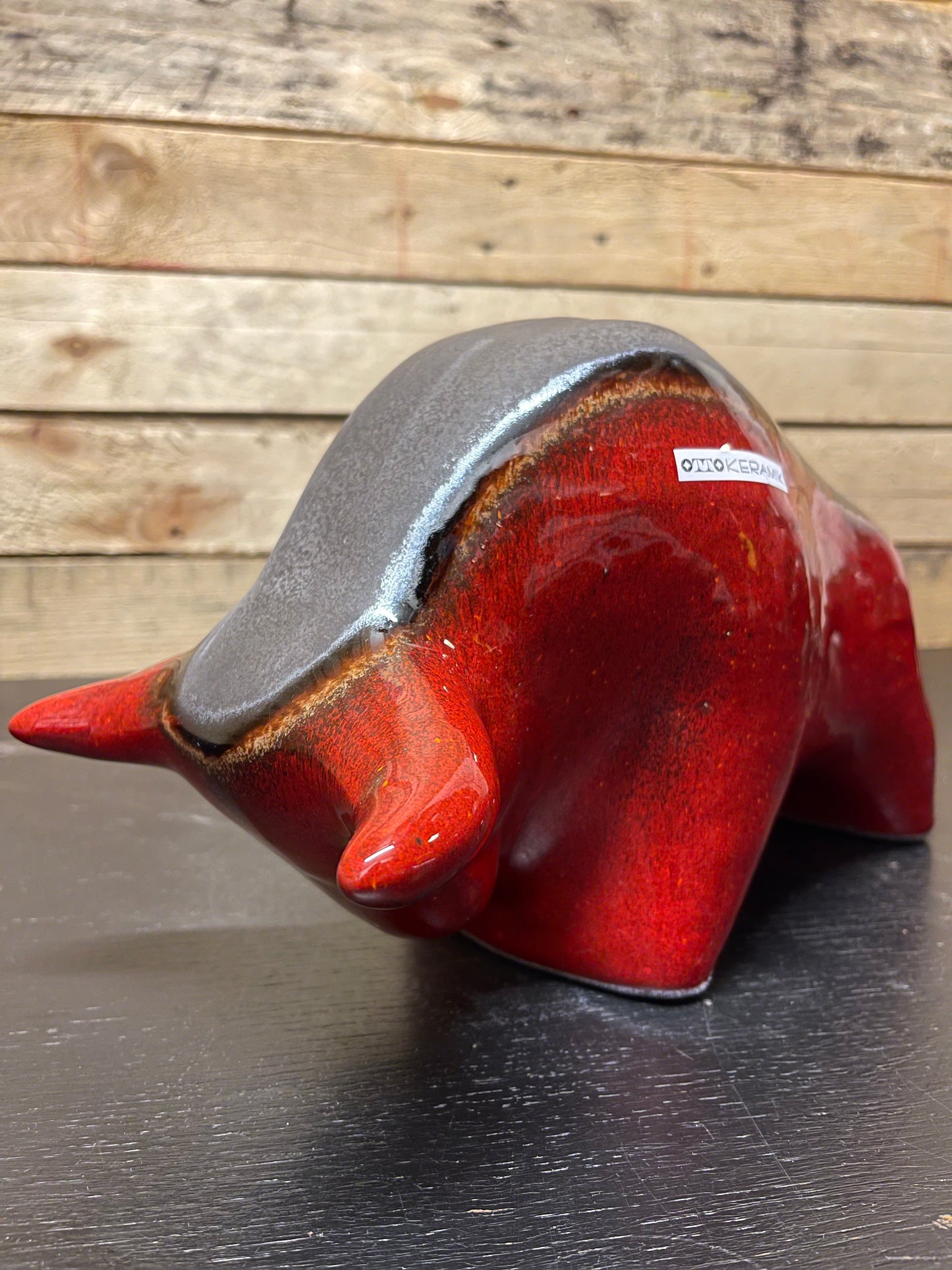 Otto Keramik Large Ceramic Bull West German Pottery Fat Lava