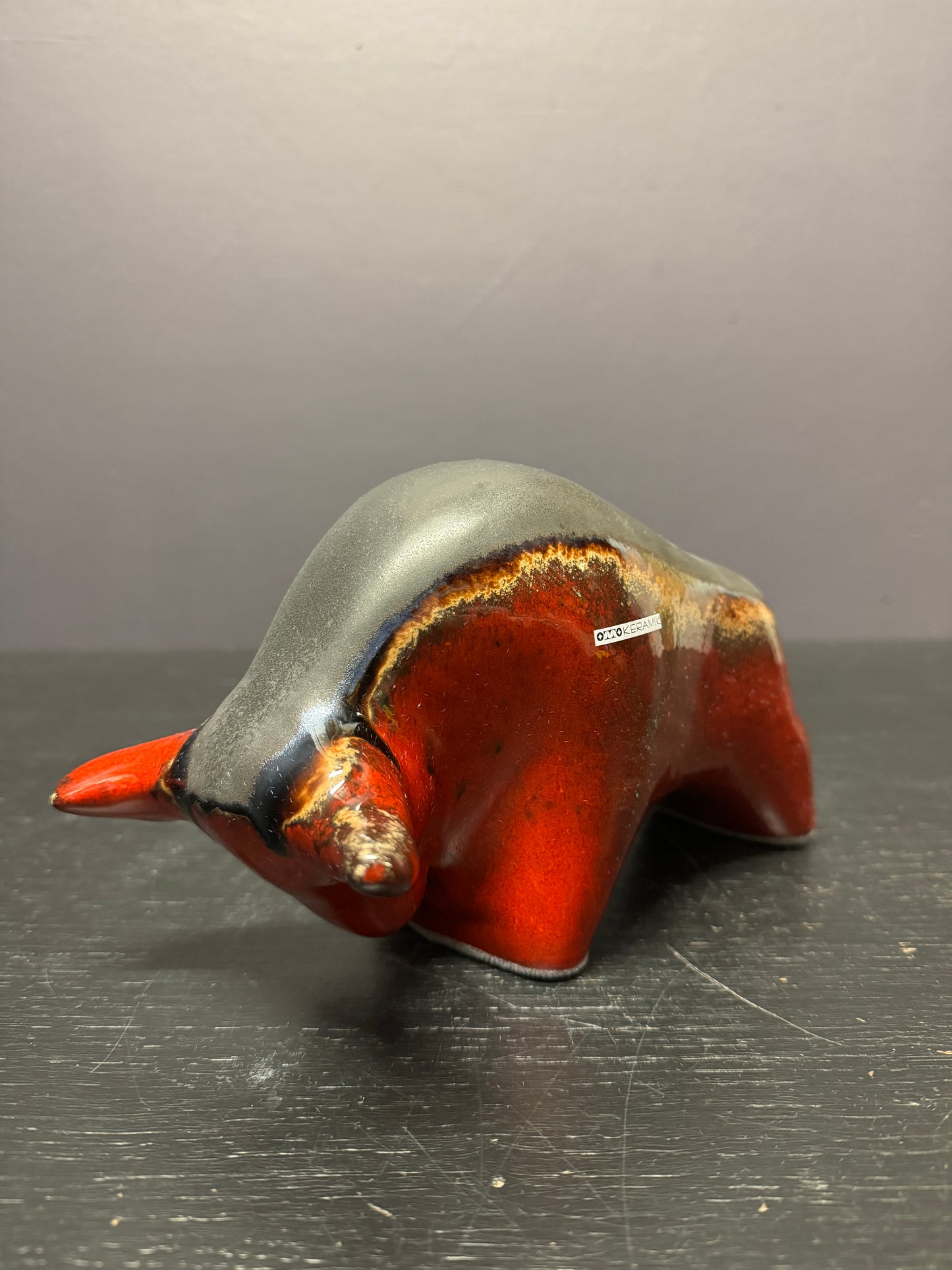 Otto Keramik Classic Ceramic Bull West German Pottery Fat Lava