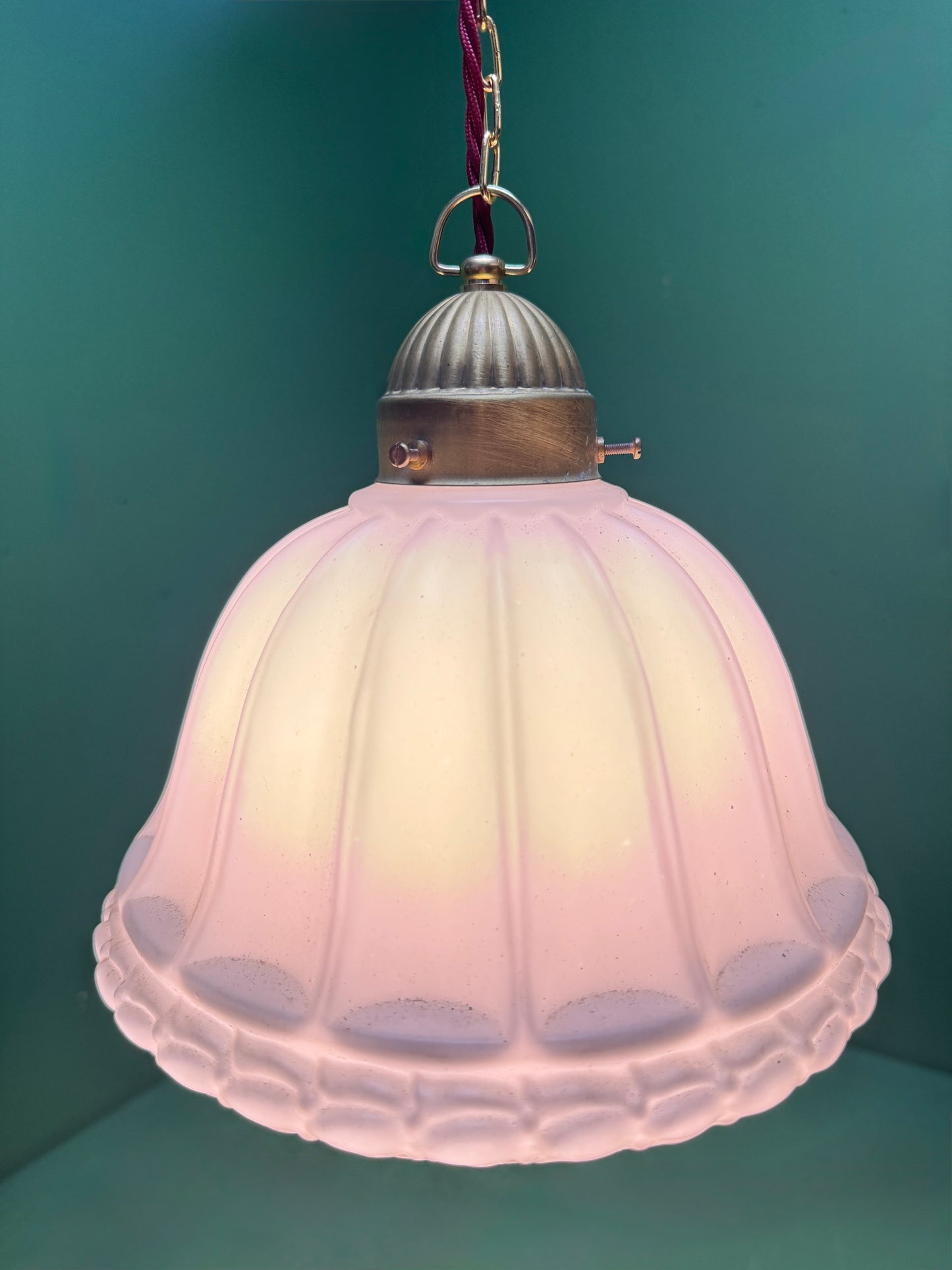 1920s Opal Glass Pendant Light