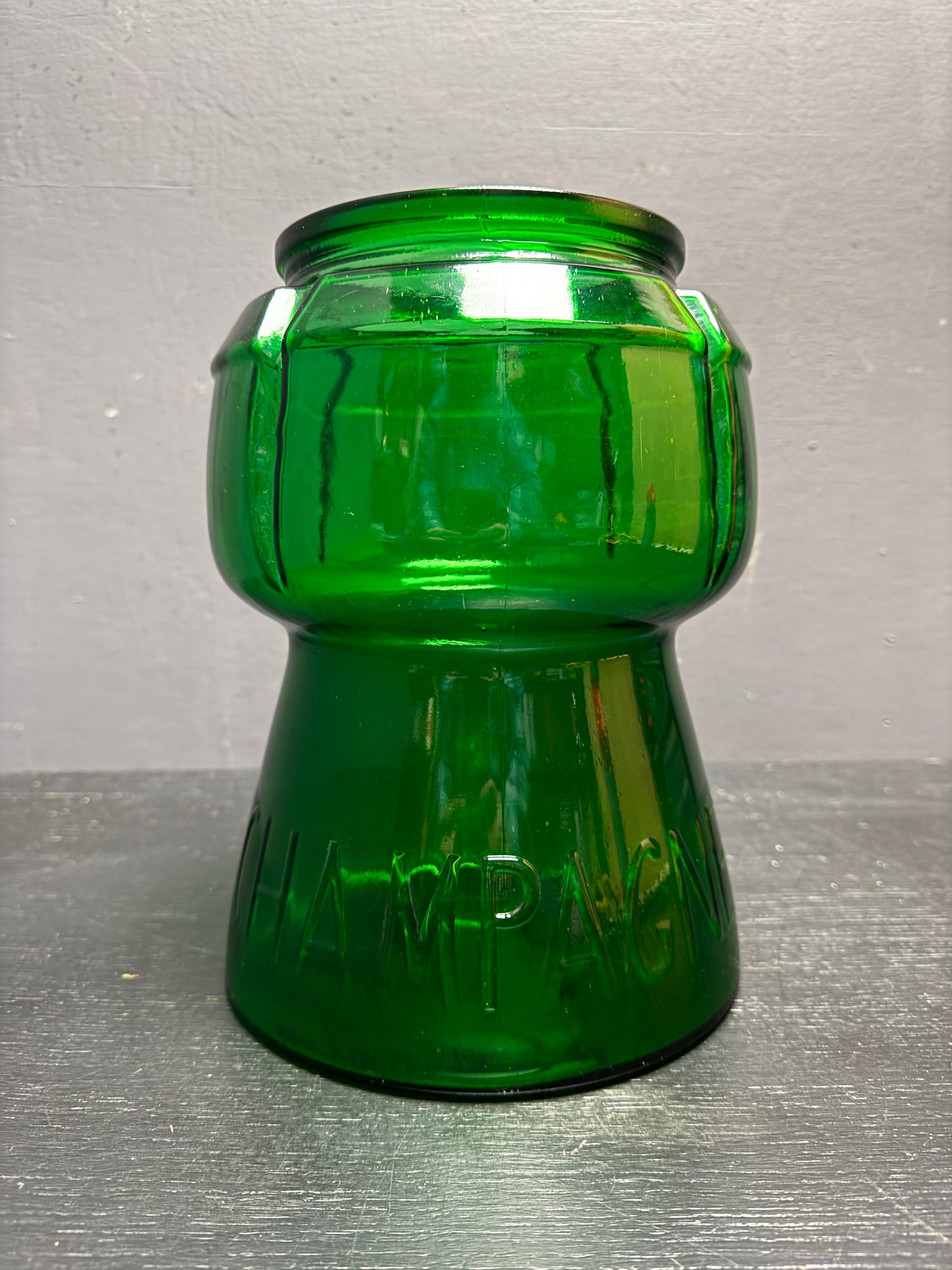 Italian Pressed Glass Cork Shaped Champagne Bucket Circa 1970s