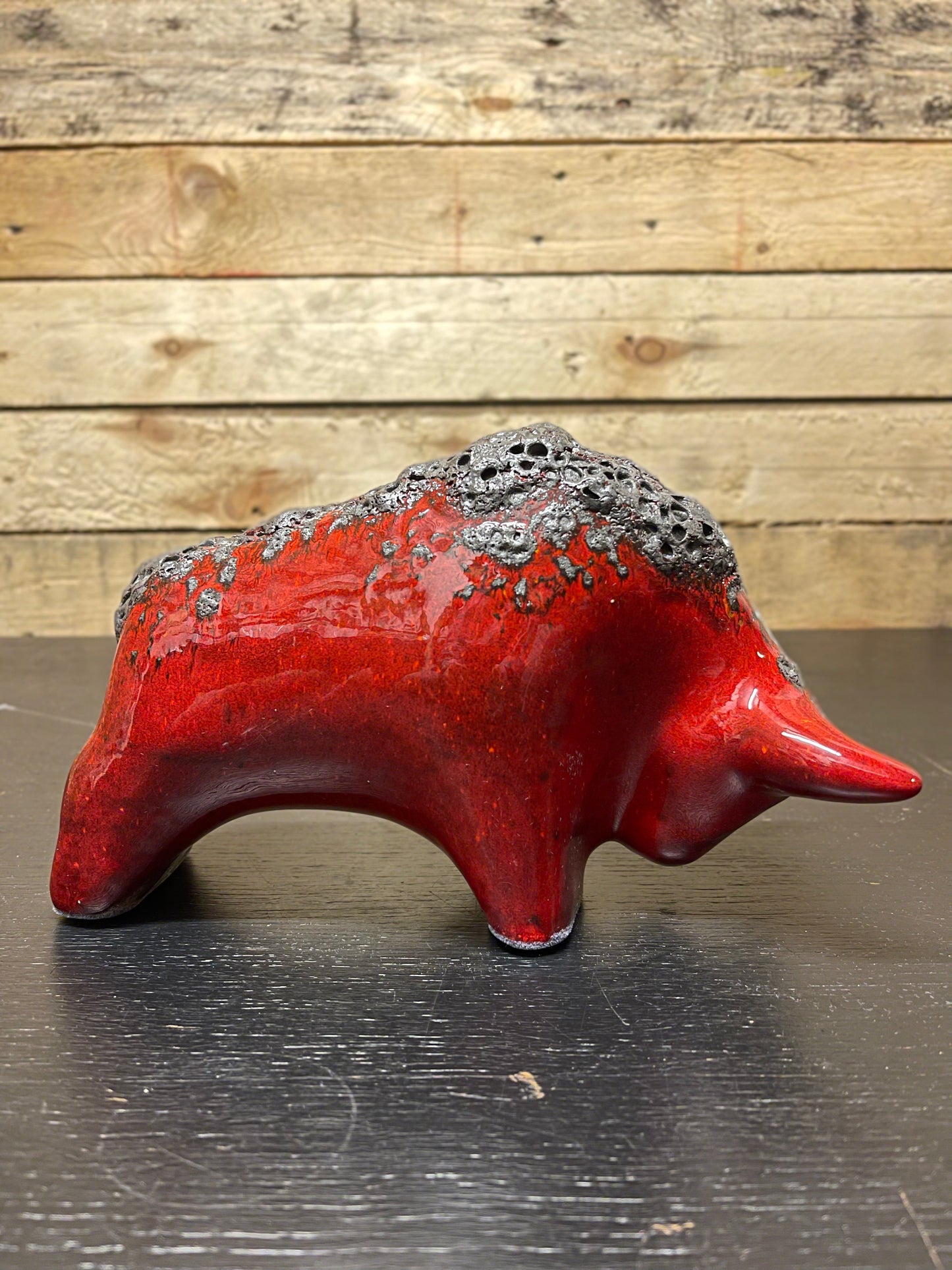 Otto Keramik Medium Ceramic Bull West German Pottery Fat Lava