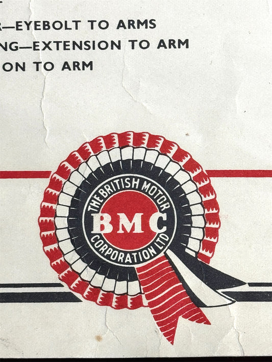 B.M.C. British Motor Corporation Educational Poster Circa 1950s
