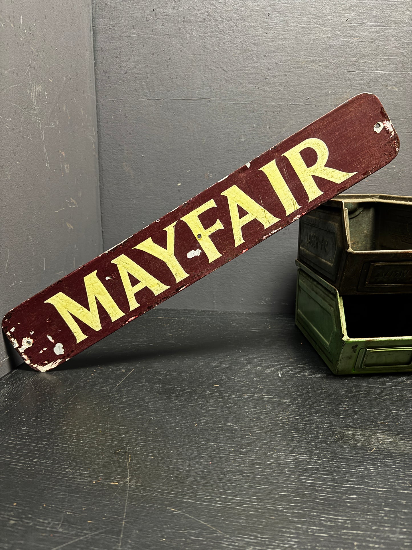 1960s Hand Painted Boat Signs ‘ MAYFAIR ‘