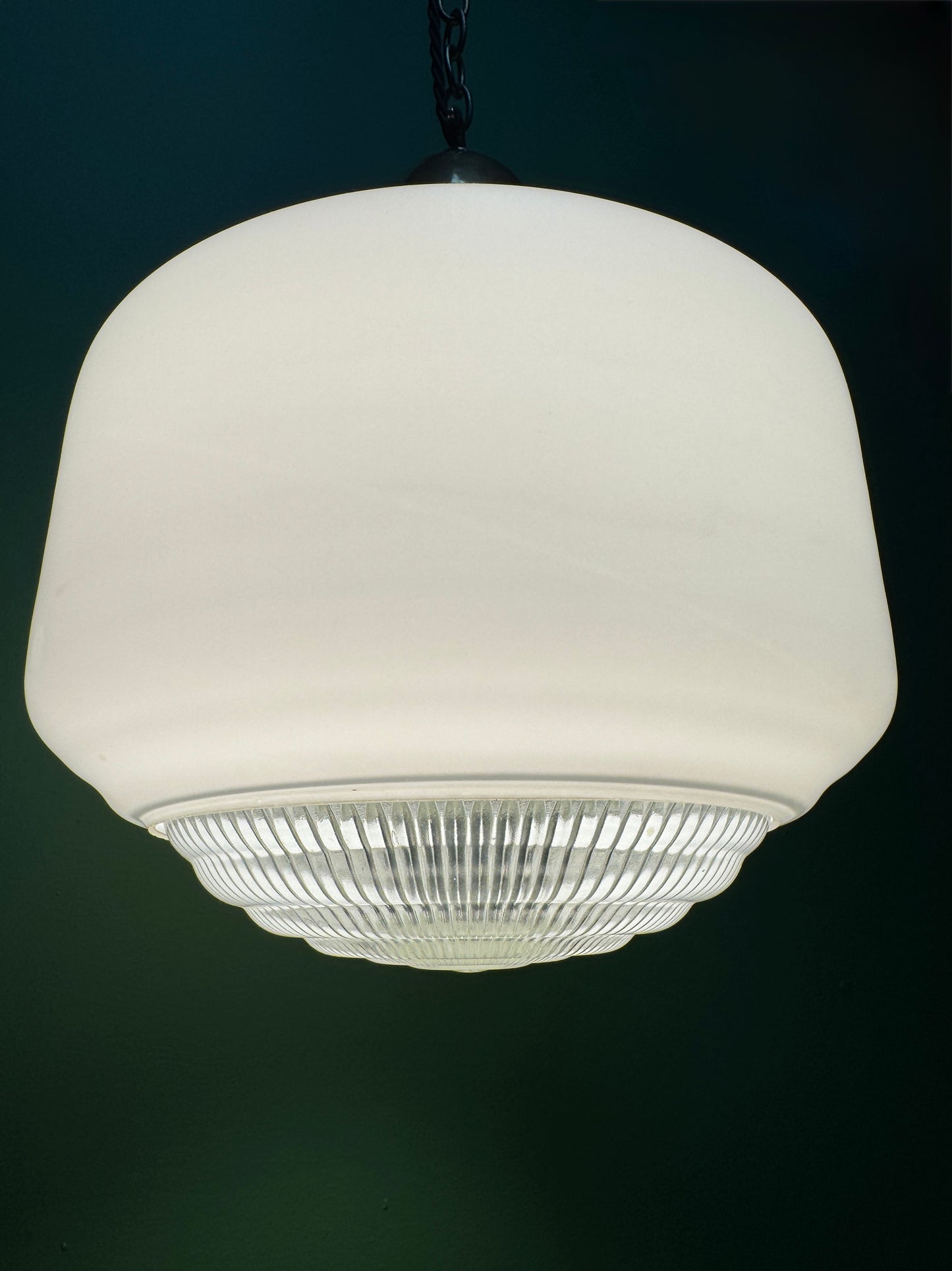 1930s Opaline Pendant Lights With Original Diffusers