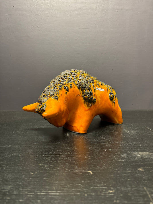 Otto Keramik Large Ceramic Bull West German Pottery Fat Lava