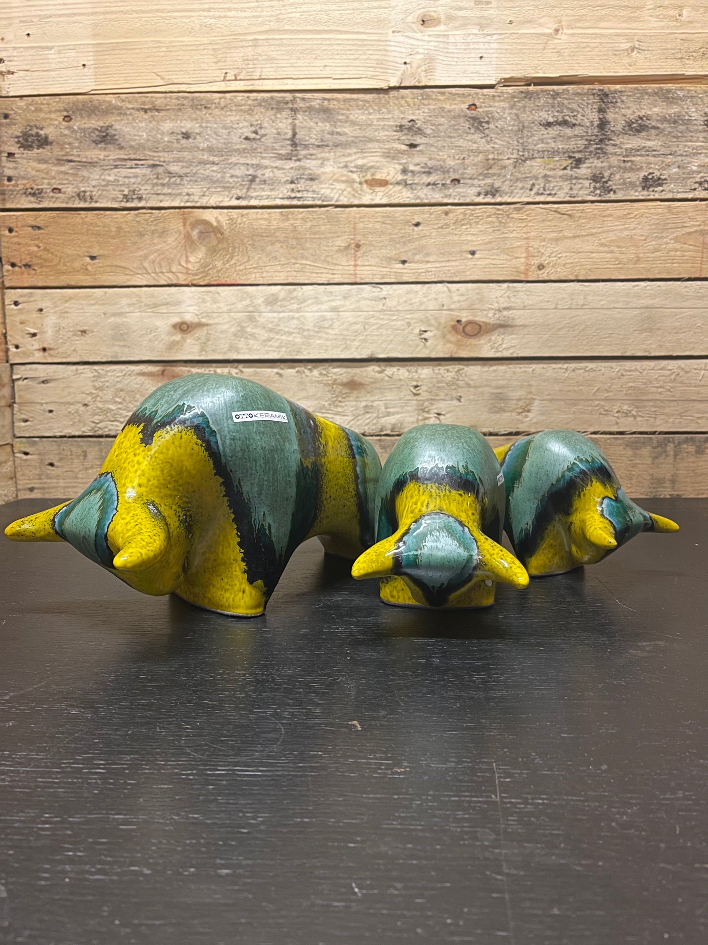 Otto Keramik Medium Ceramic Bull West German Pottery Fat Lava