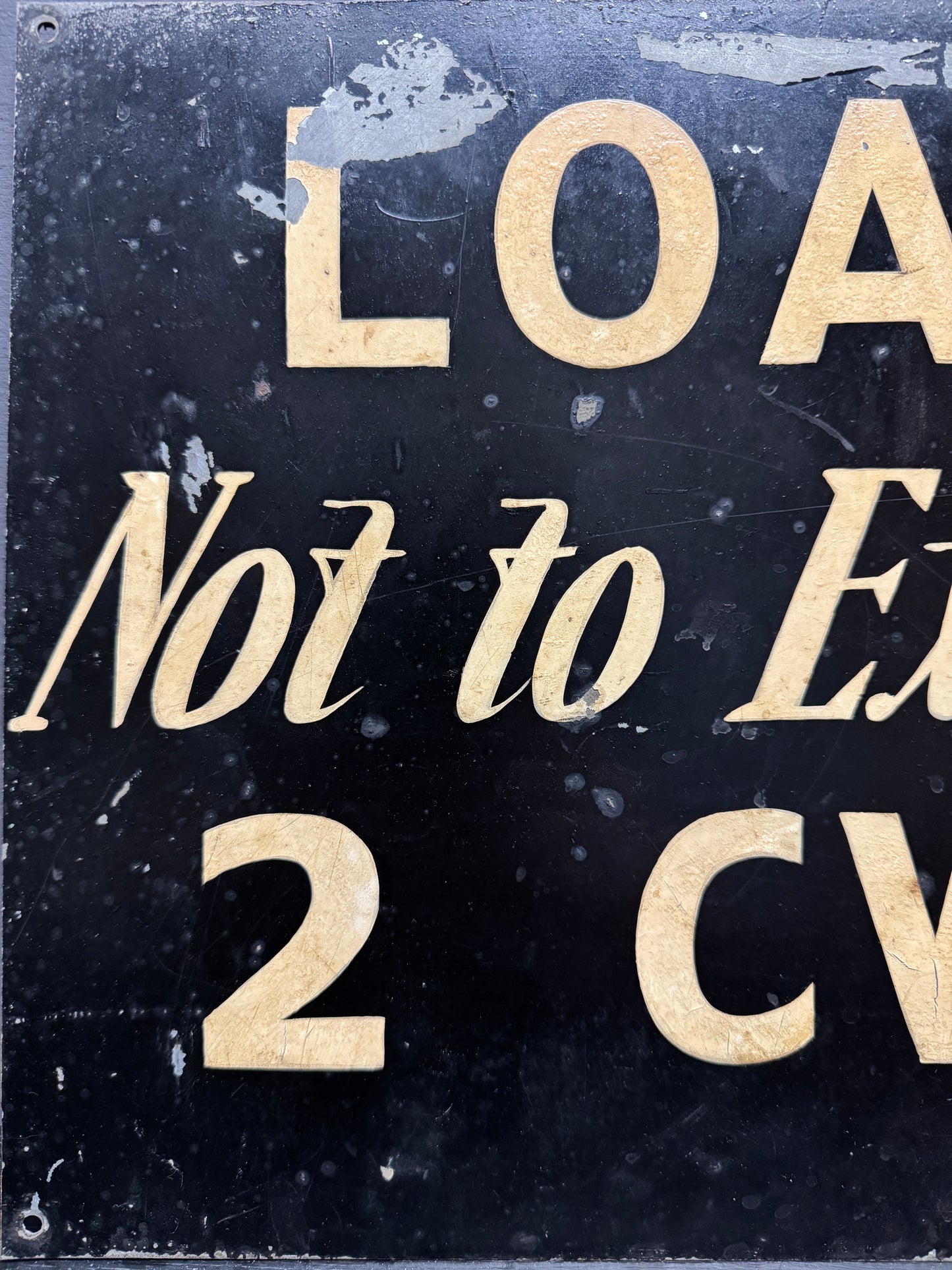 1940s Hand Painted Factory Load Weight Sign