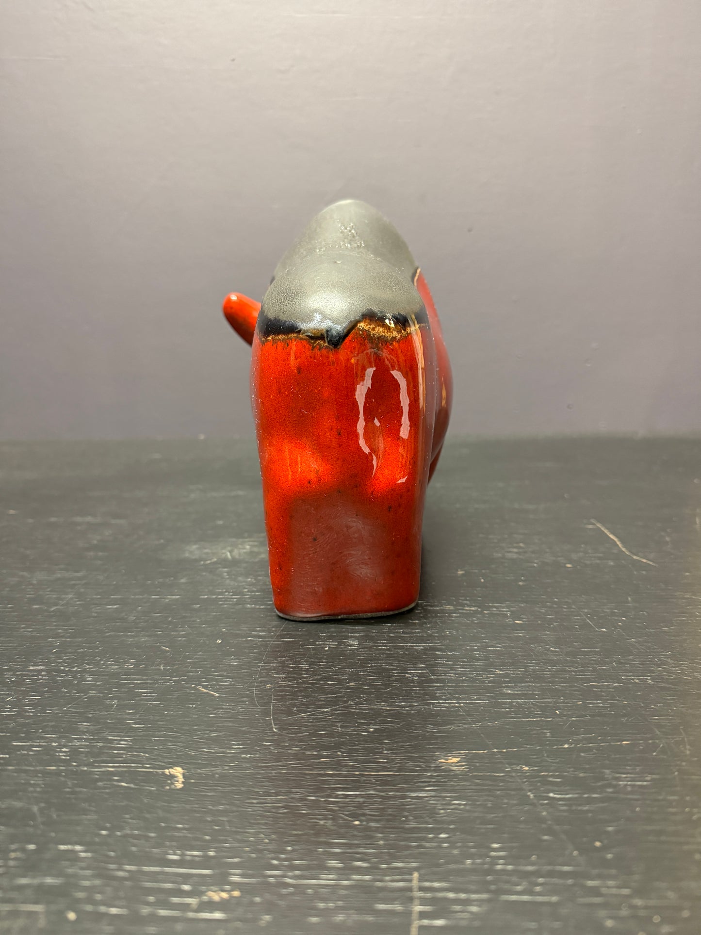 Otto Keramik Large Ceramic Bison West German Pottery Fat Lava