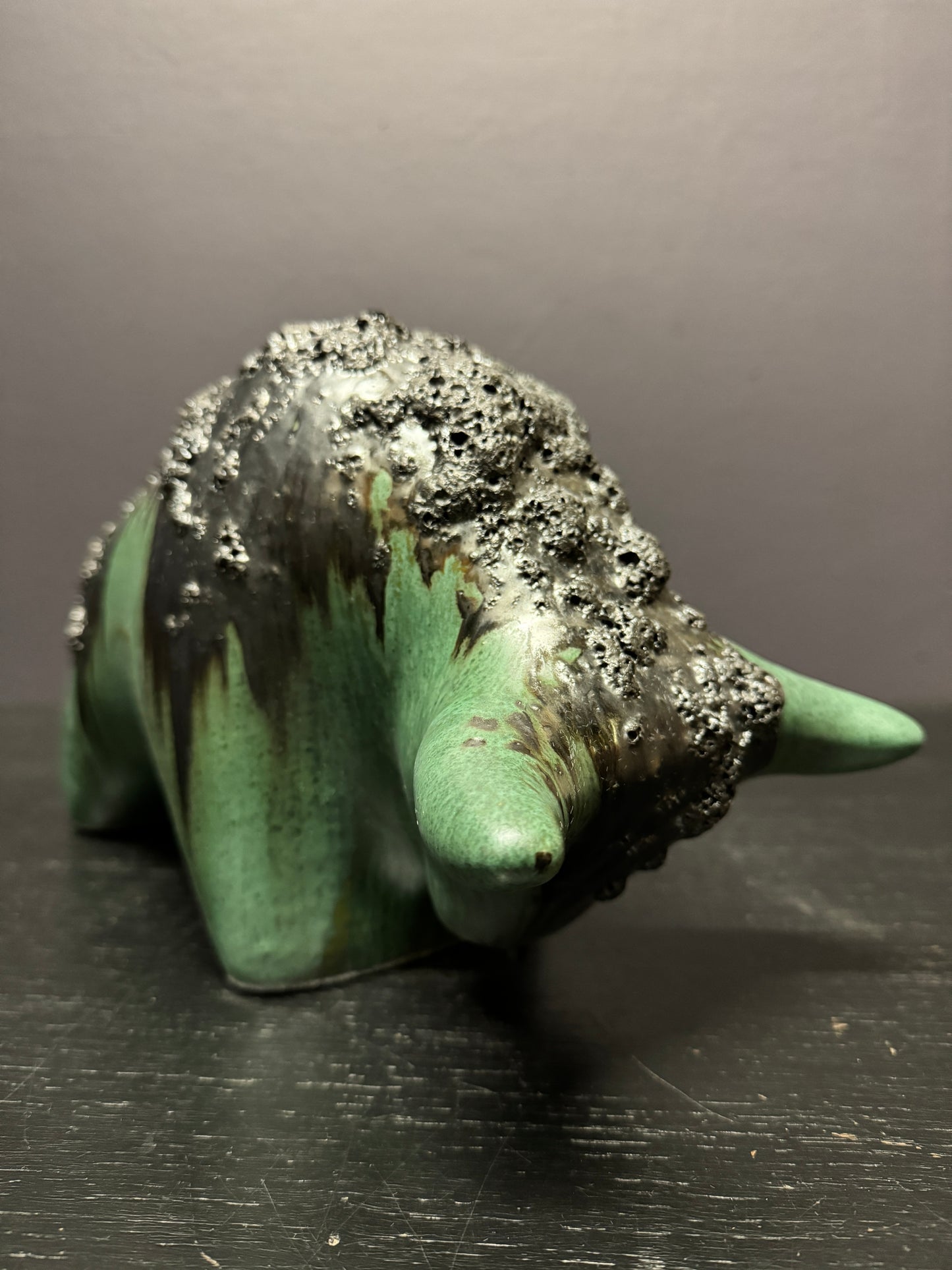 Otto Keramik Large Ceramic Bull West German Pottery Fat Lava