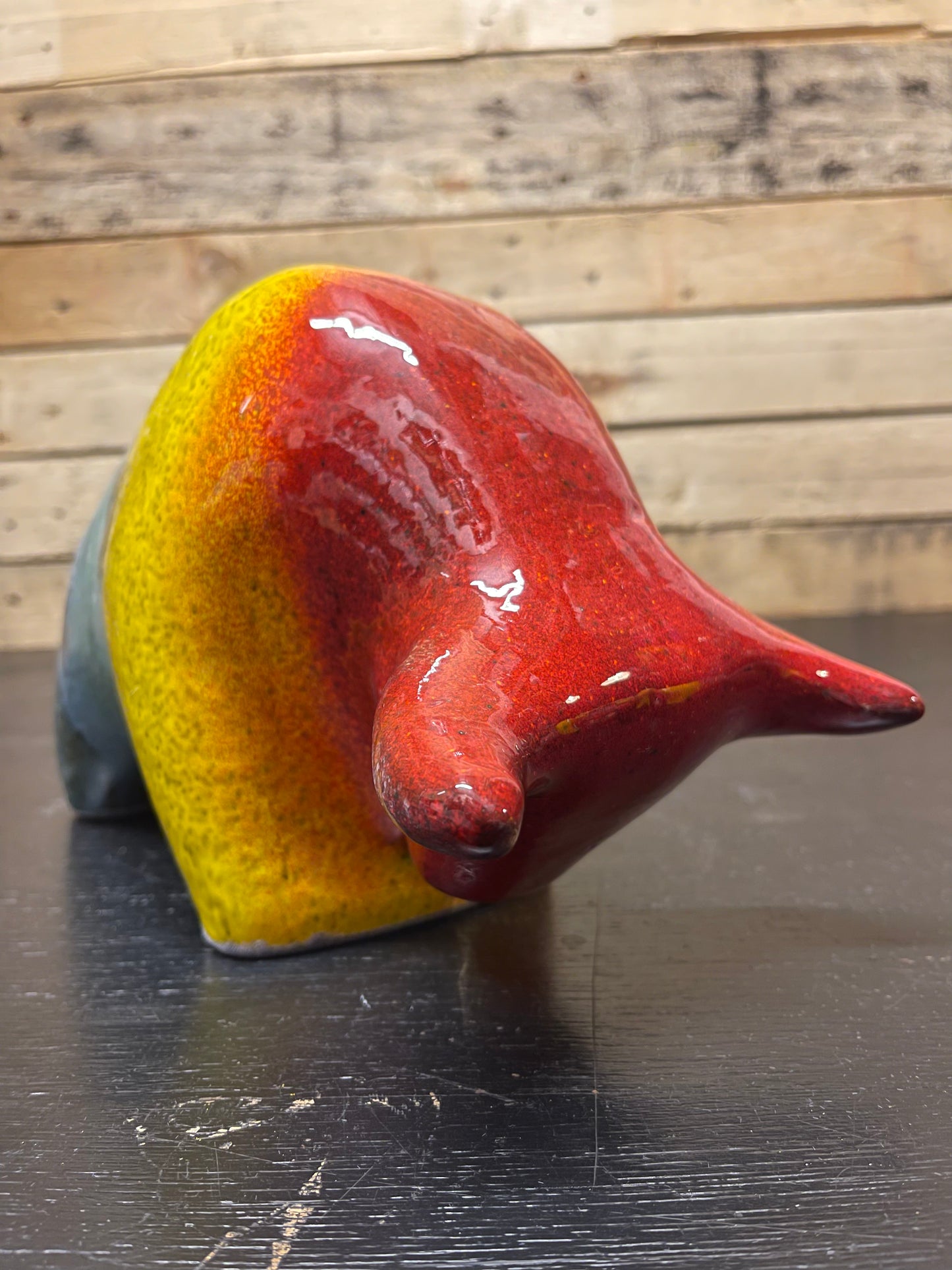 Otto Keramik Large Ceramic Bull West German Pottery Fat Lava