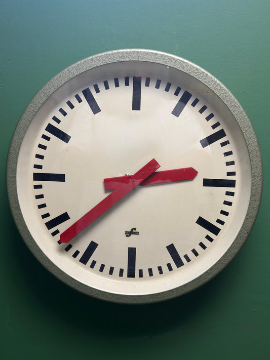 1960's East German Industrial Factory / Office Clocks By Elfema