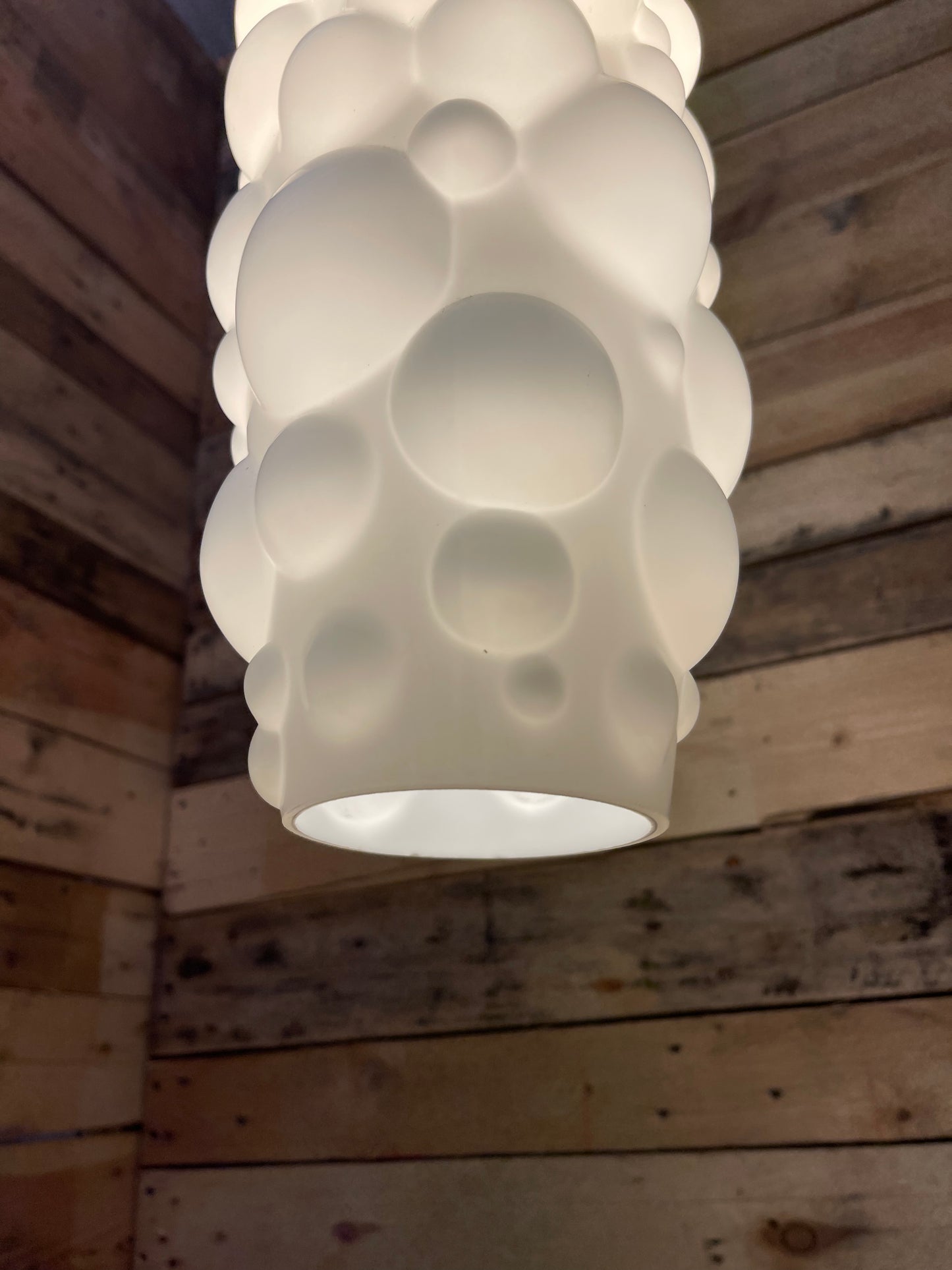 1960s Czech Bubble Opaline Pendant Light
