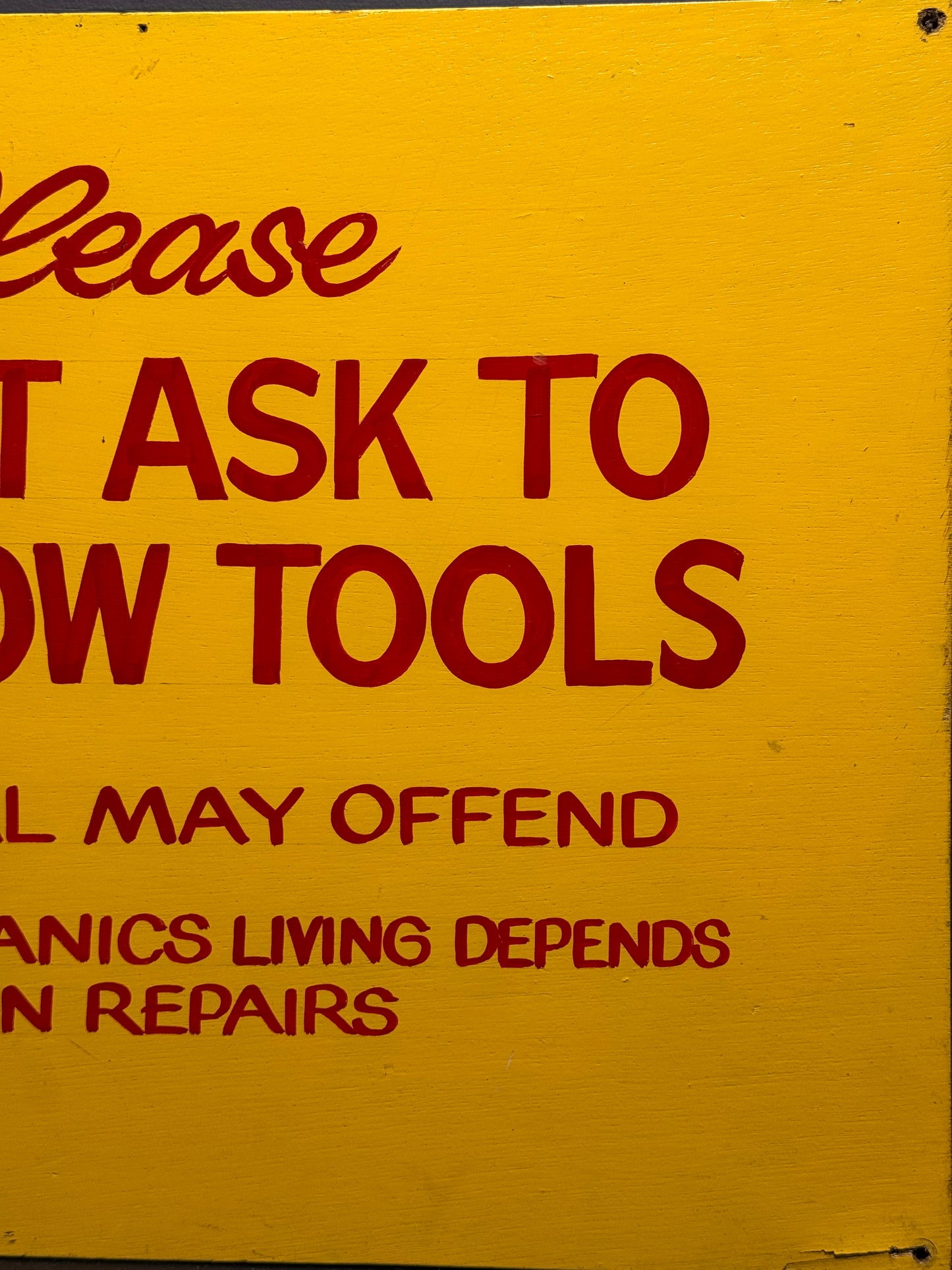 1950s Hand Painted Workshop Sign