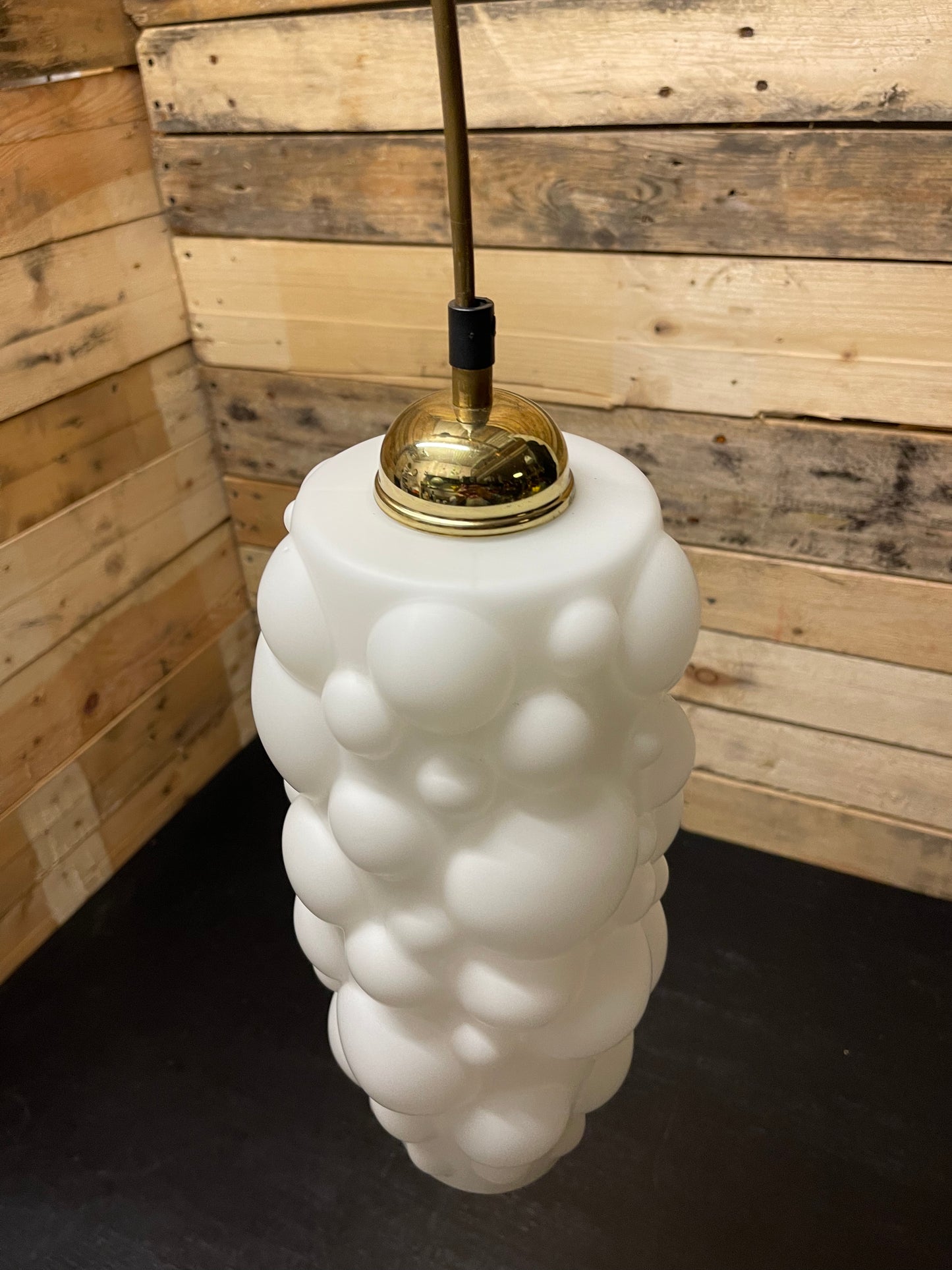 1960s Czech Bubble Opaline Pendant Light