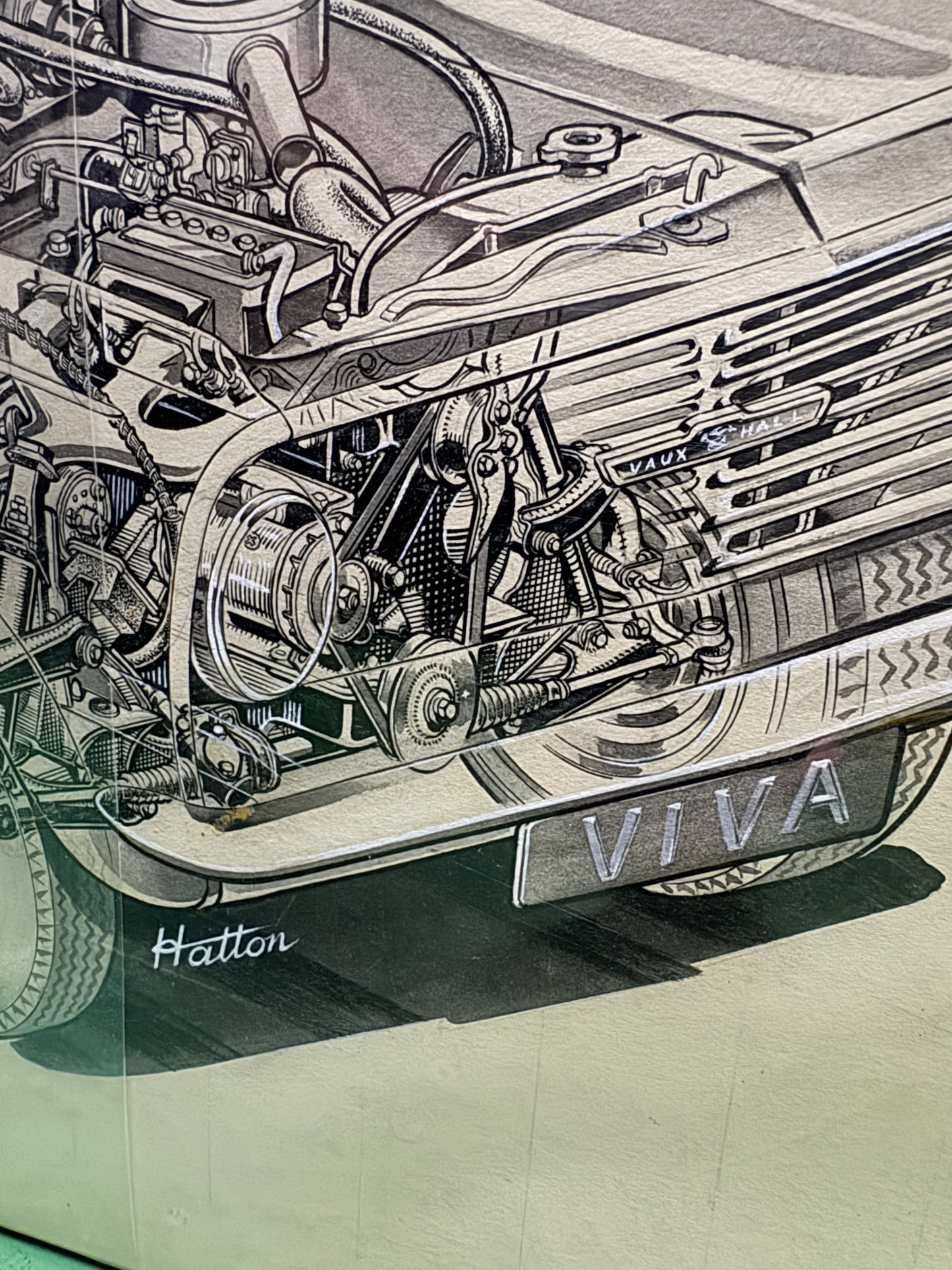 Vauxhall Viva Pen & Ink By Brian Hatton 1963