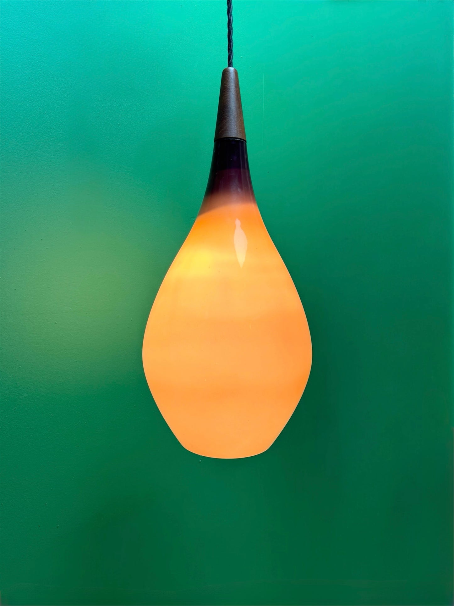 Large 1960s Danish Droplet Pendant Light By Holmegaard