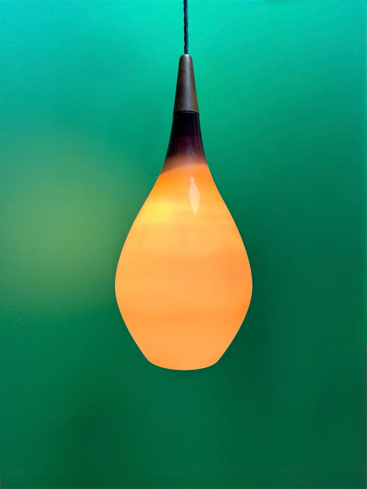 Large 1960s Danish Droplet Pendant Light By Holmegaard