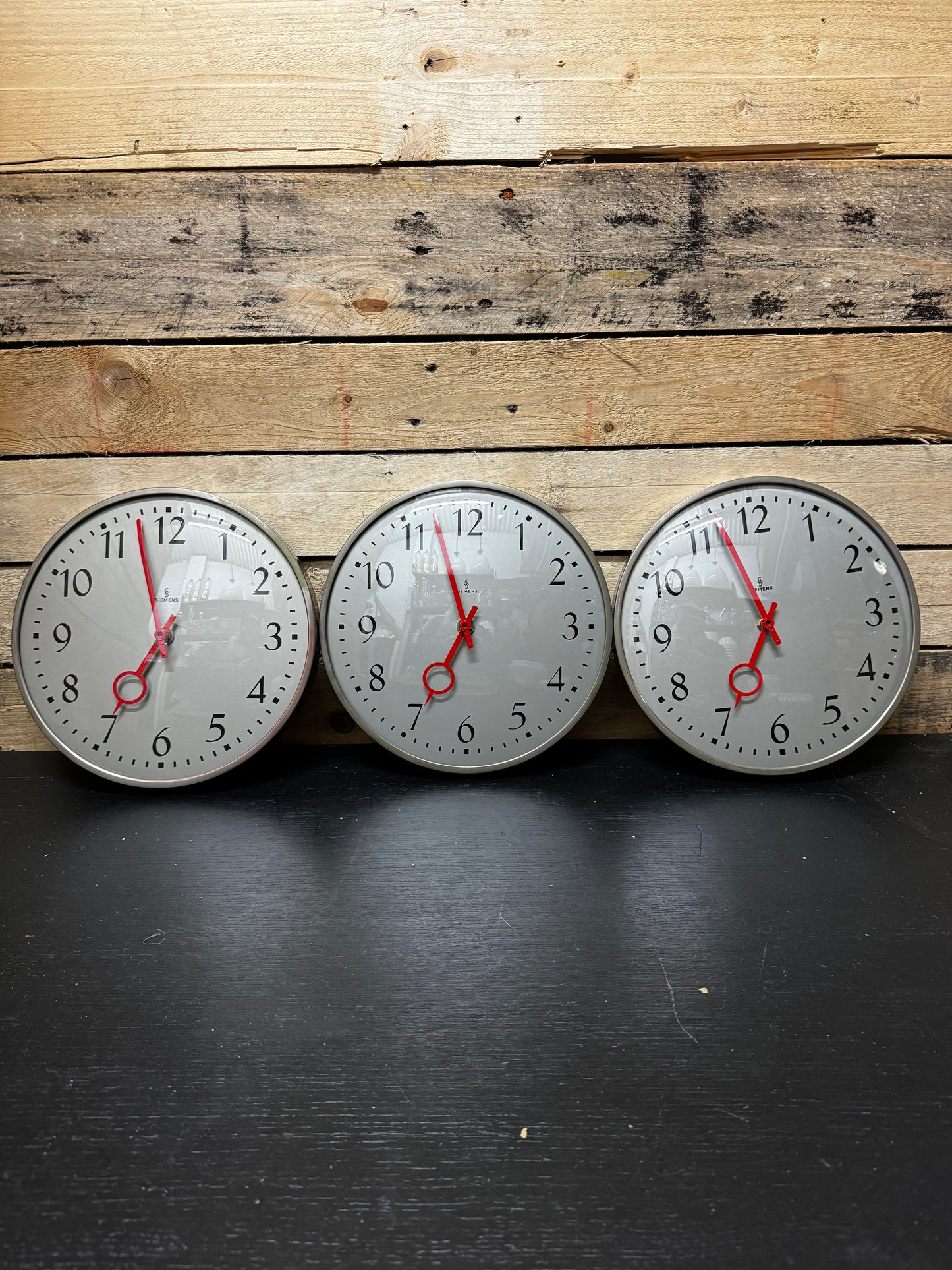 1960's German Industrial Factory / Office Clocks By Peter Behrens For Siemens