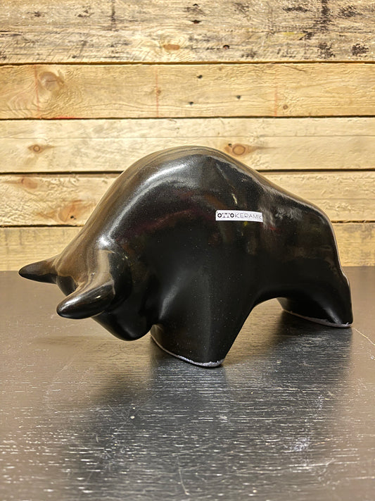 Otto Keramik Large Ceramic Bull West German Pottery Fat Lava