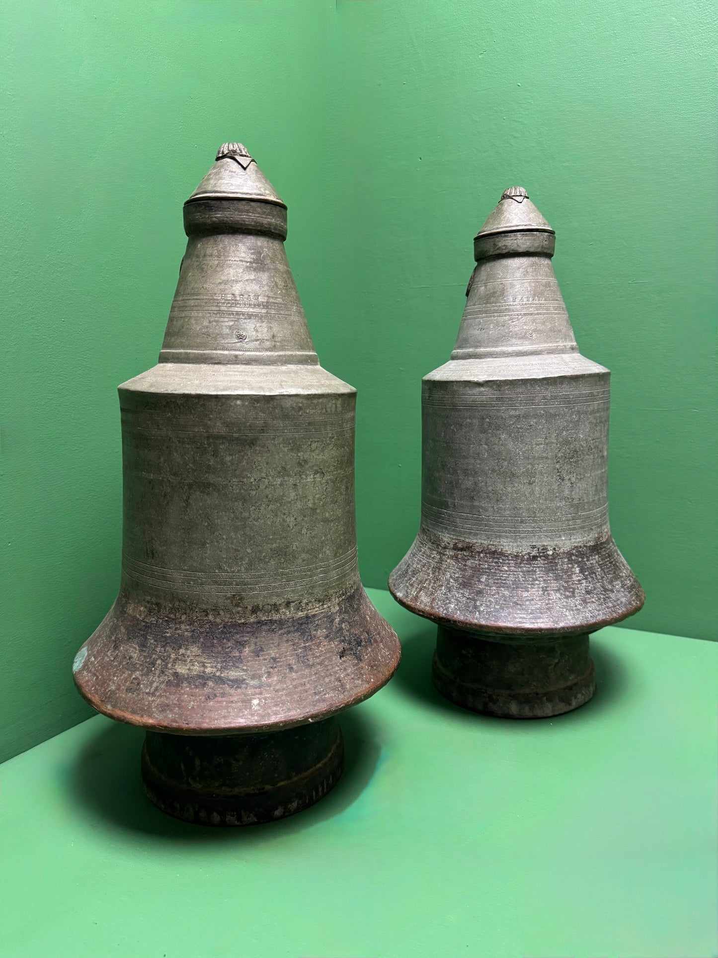 Circa 1930s Turkish Hand Beaten Copper Ablution Jugs