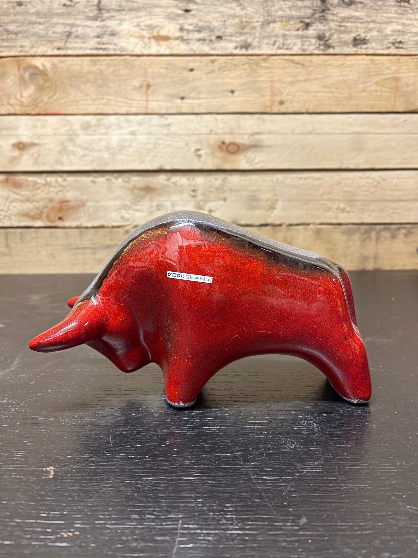 Otto Keramik Classic Ceramic Bull West German Pottery Fat Lava