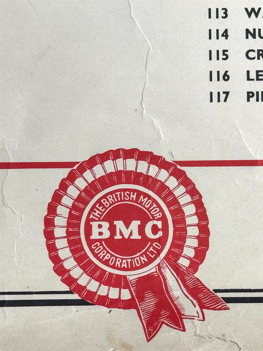 B.M.C. British Motor Corporation Educational Poster Circa 1950s