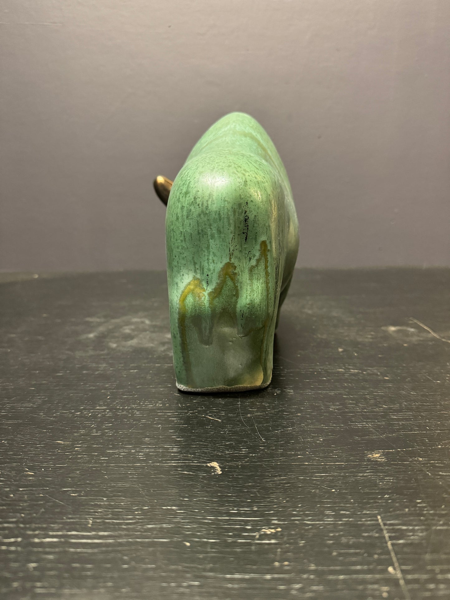 Otto Keramik Large Ceramic Bison West German Pottery Fat Lava