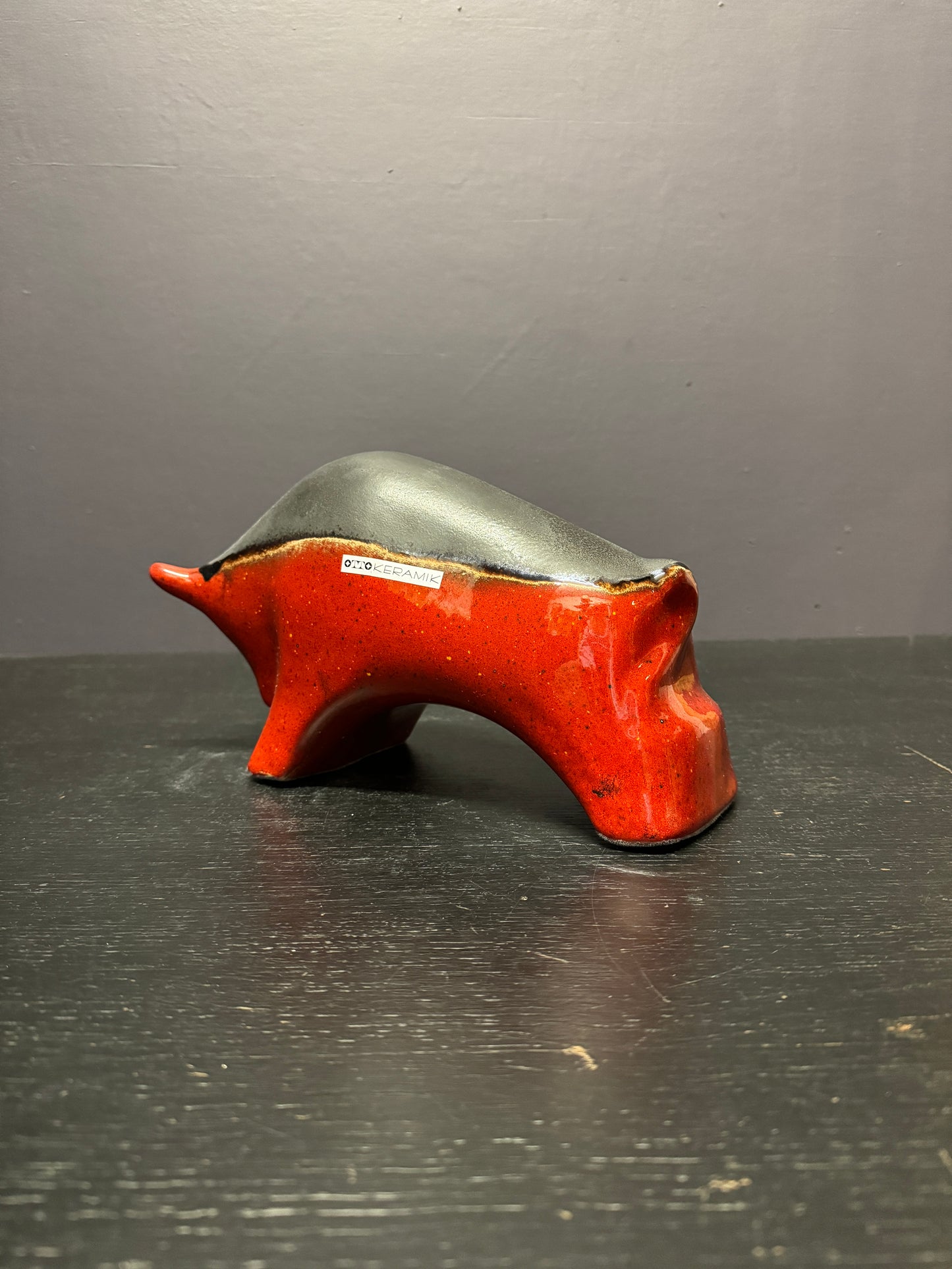 Otto Keramik Ceramic Bull West German Pottery Fat Lava