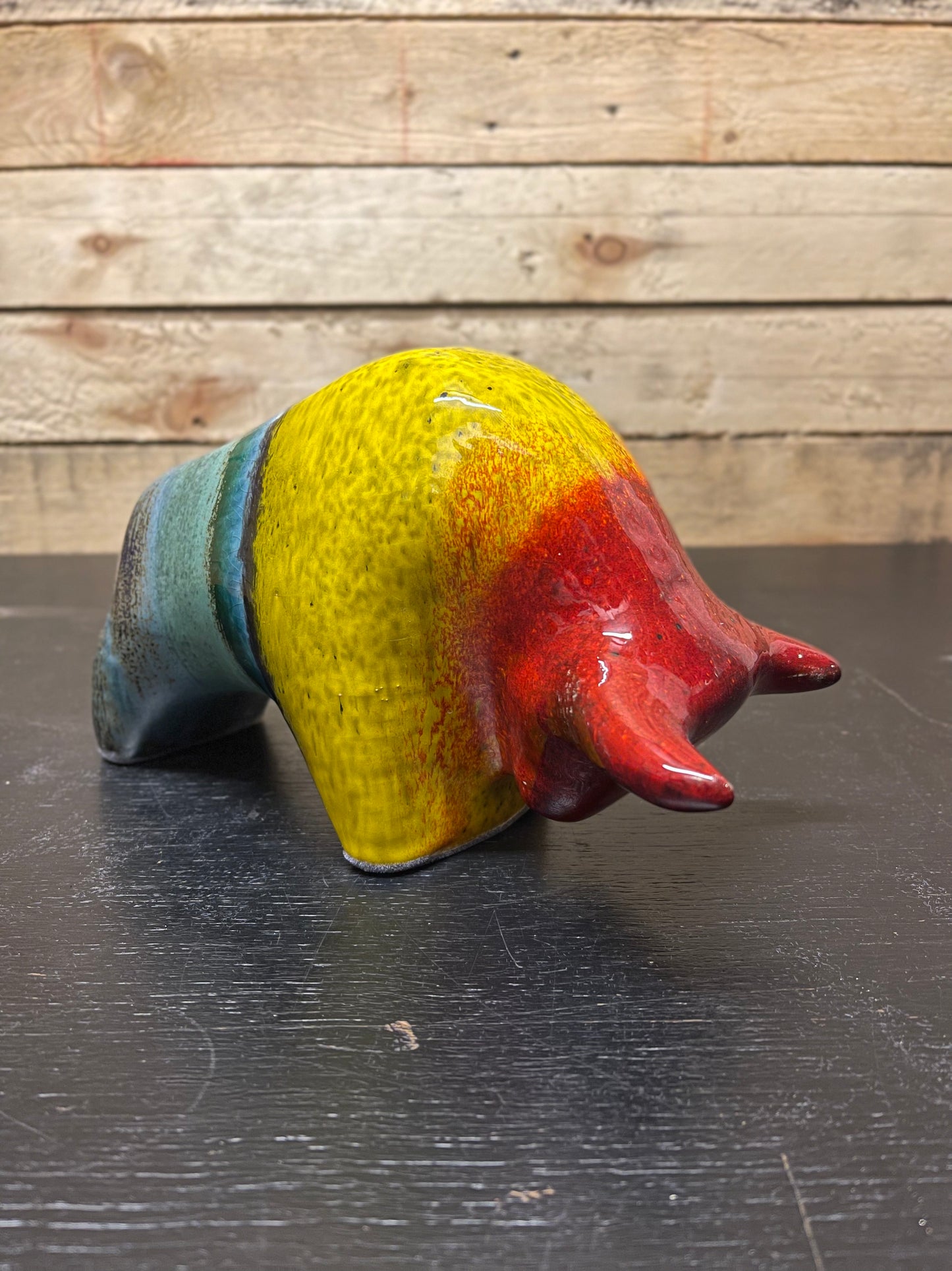 Otto Keramik Medium Ceramic Bull West German Pottery Fat Lava