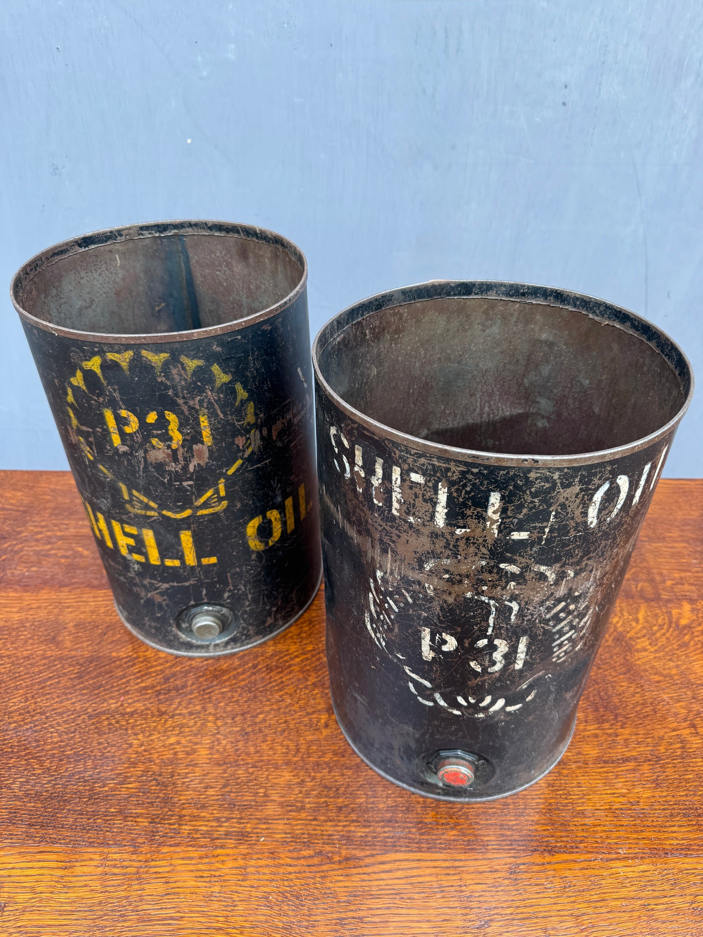 1930s Shell Oil Cans.