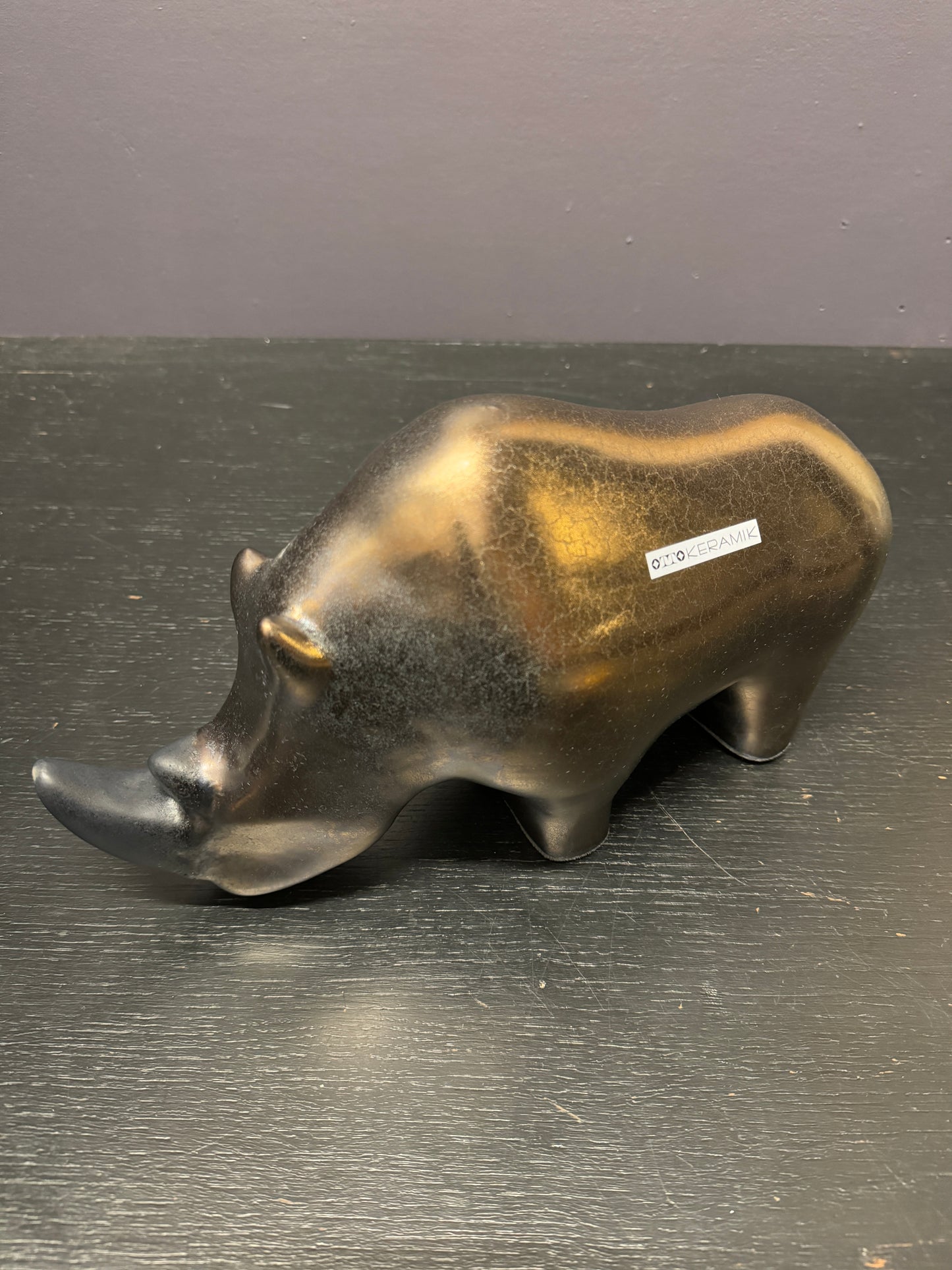 Exclusive Otto Keramik Ceramic Rhino West German Pottery Fat Lava