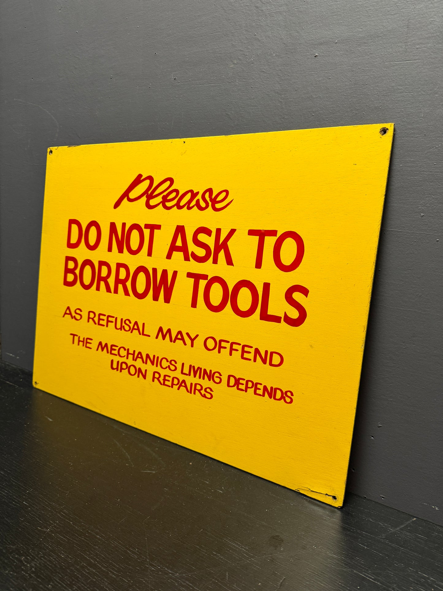 1950s Hand Painted Workshop Sign