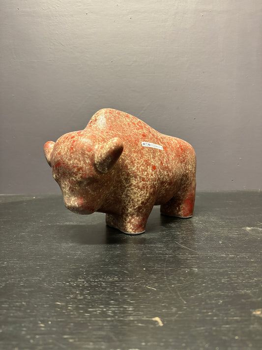 Otto Keramik Large Ceramic Bison West German Pottery Fat Lava