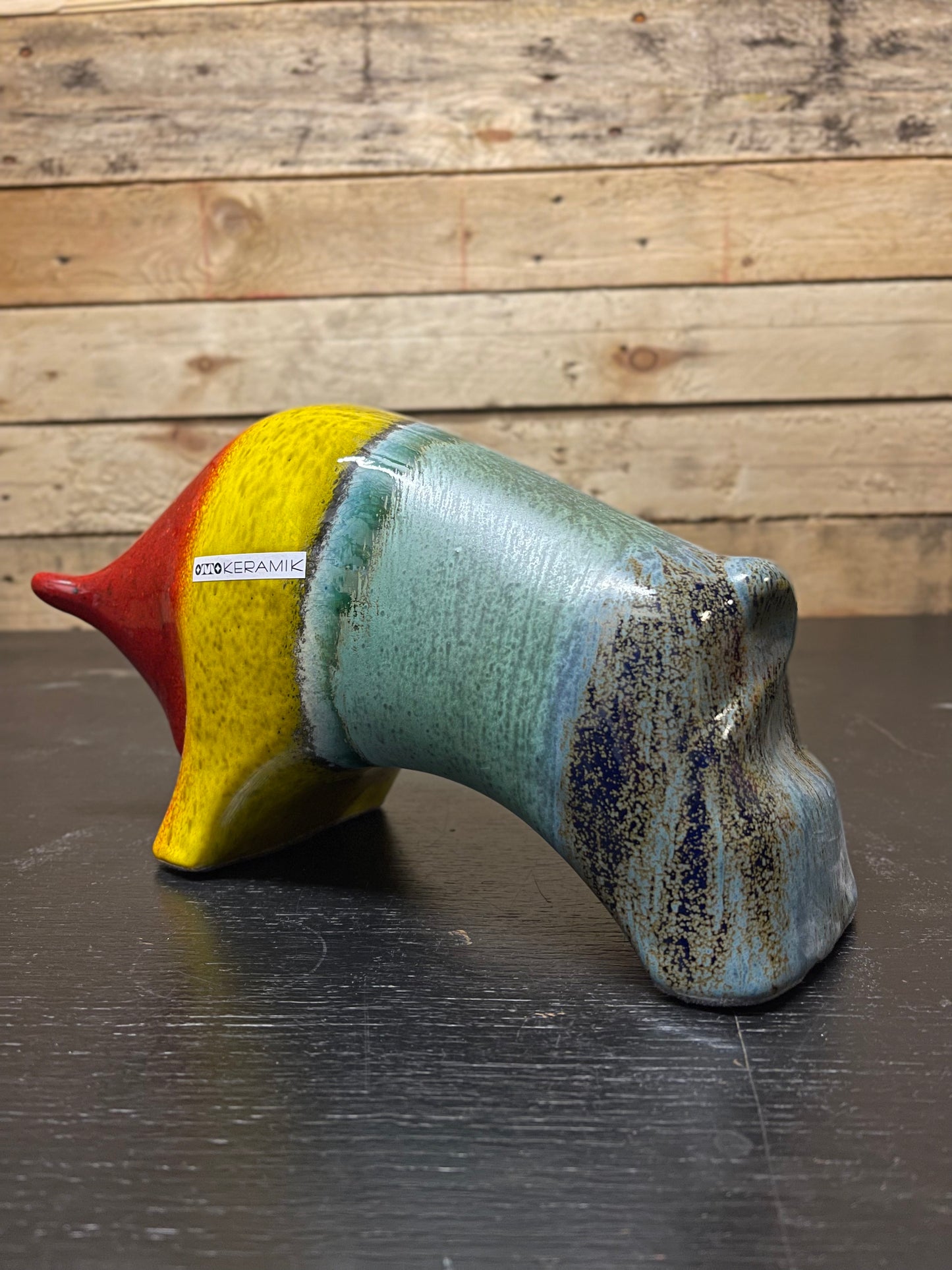 Otto Keramik Ceramic Bull West German Pottery Fat Lava