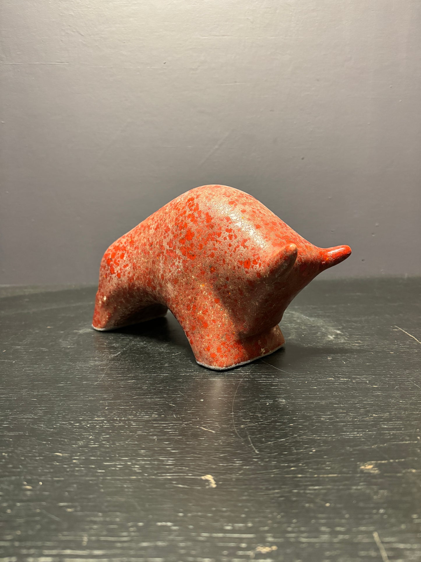 Otto Keramik Ceramic Bull West German Pottery Fat Lava