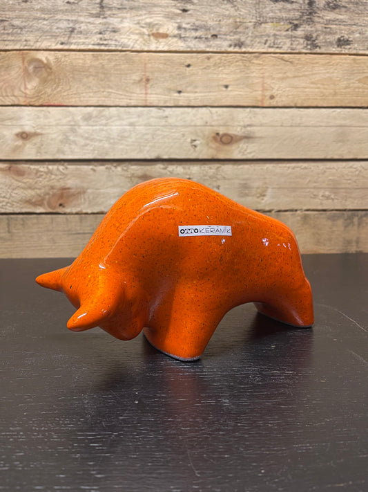 Otto Keramik Medium Ceramic Bull West German Pottery Fat Lava