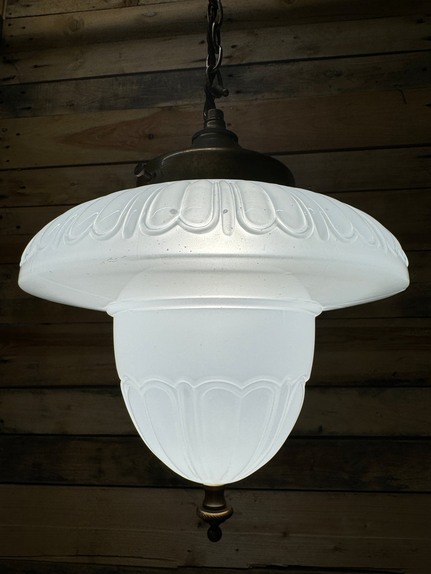 1930s Opaline Pendant Light Bencolite By Benjamin Electrics
