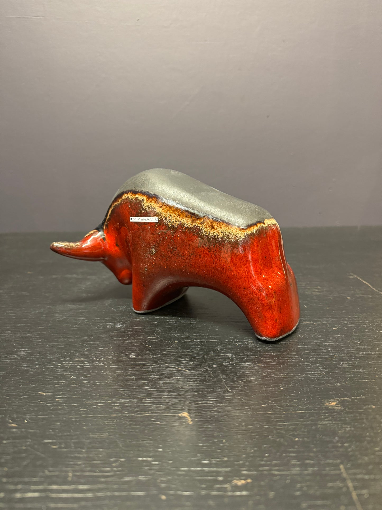 Otto Keramik Classic Ceramic Bull West German Pottery Fat Lava