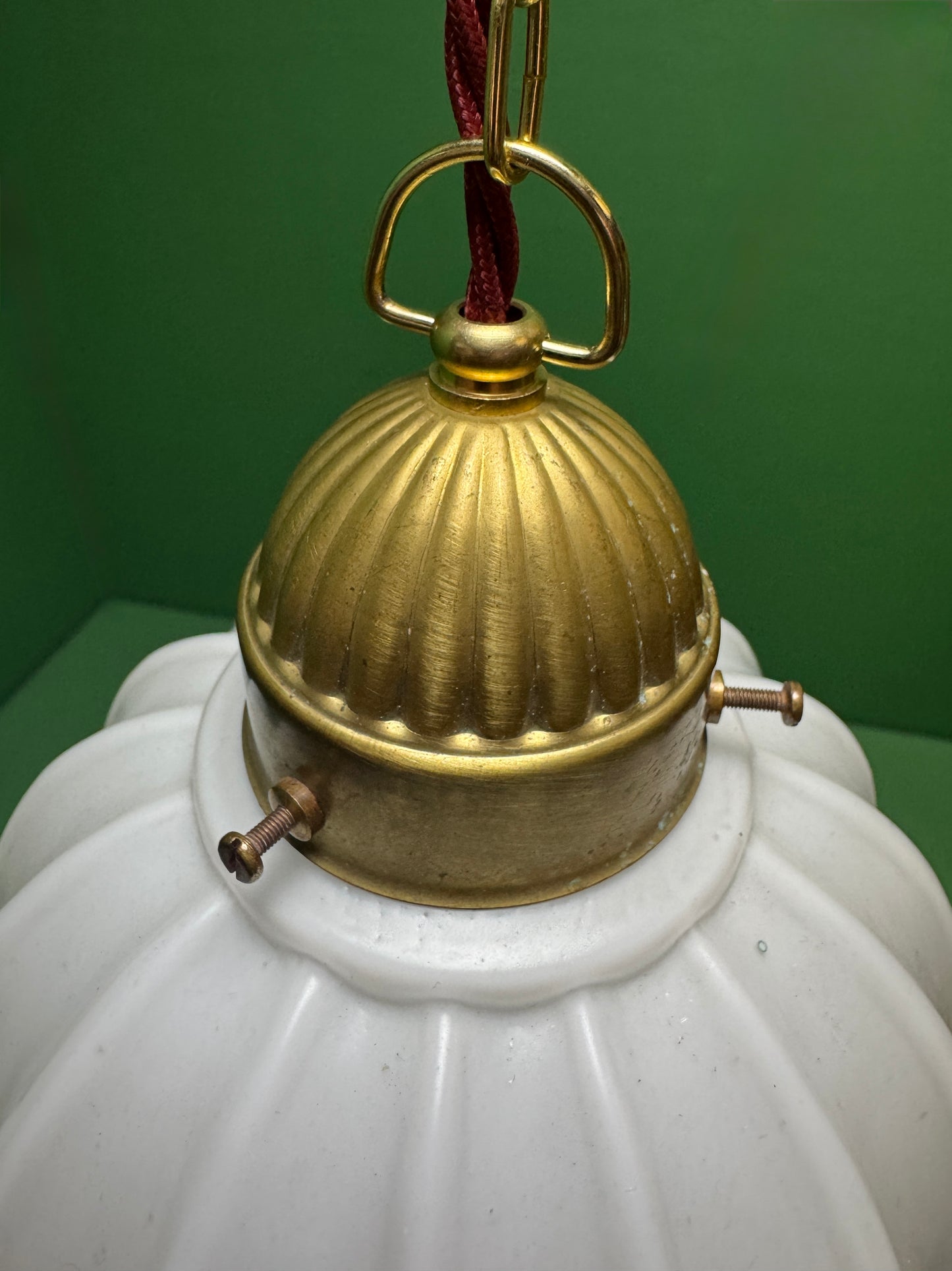 1920s Opal Glass Pendant Light