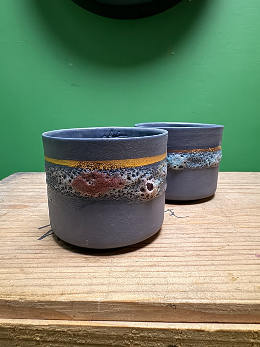 Hand Made Turkish Coffee / Espresso Cups By Renowned Design Ceramicist Saliha Kartal